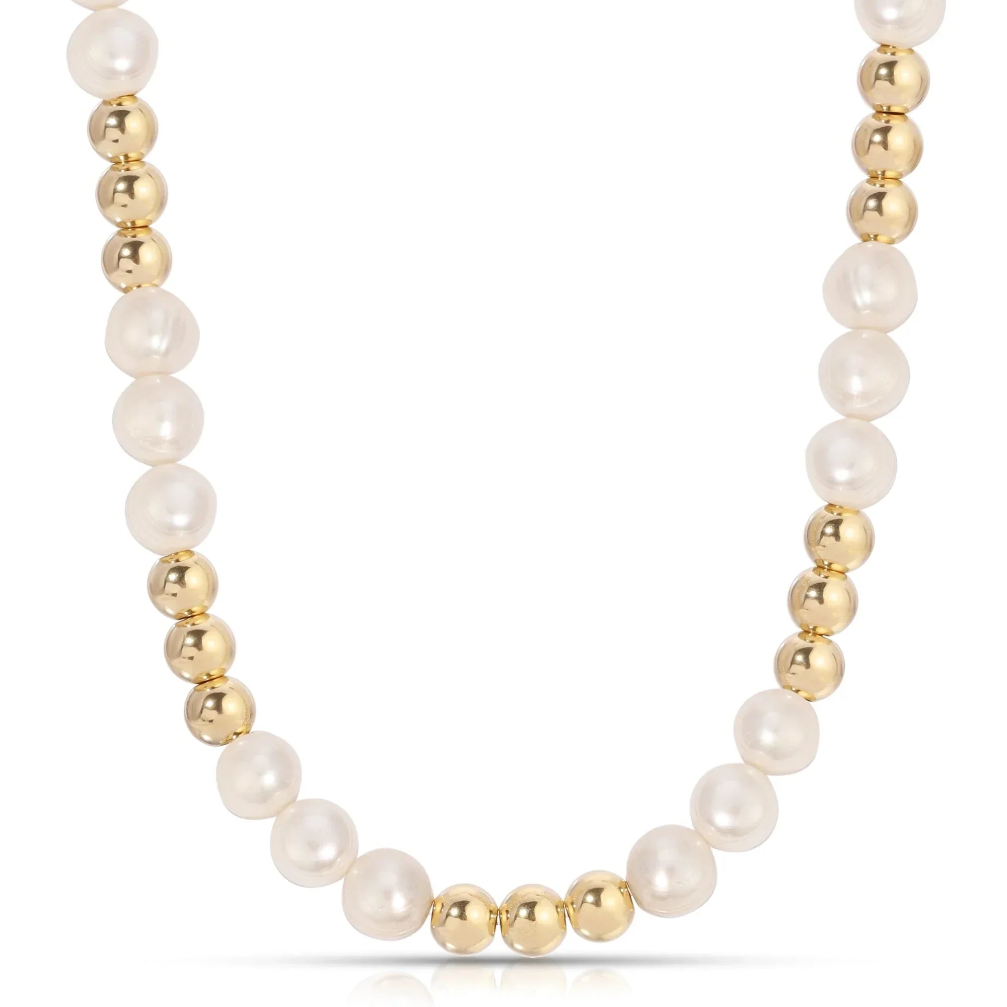 Pearl and gold bead necklace from Pearl Jewelry collection displaying elegance and luxury
