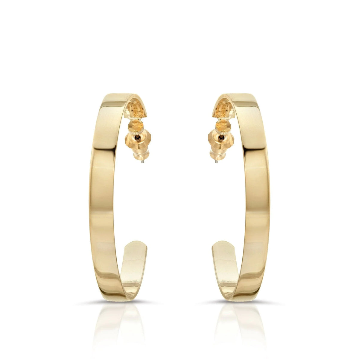 Shiny 1.5 inch Gold Isla Hoops earrings perfect for everyday style