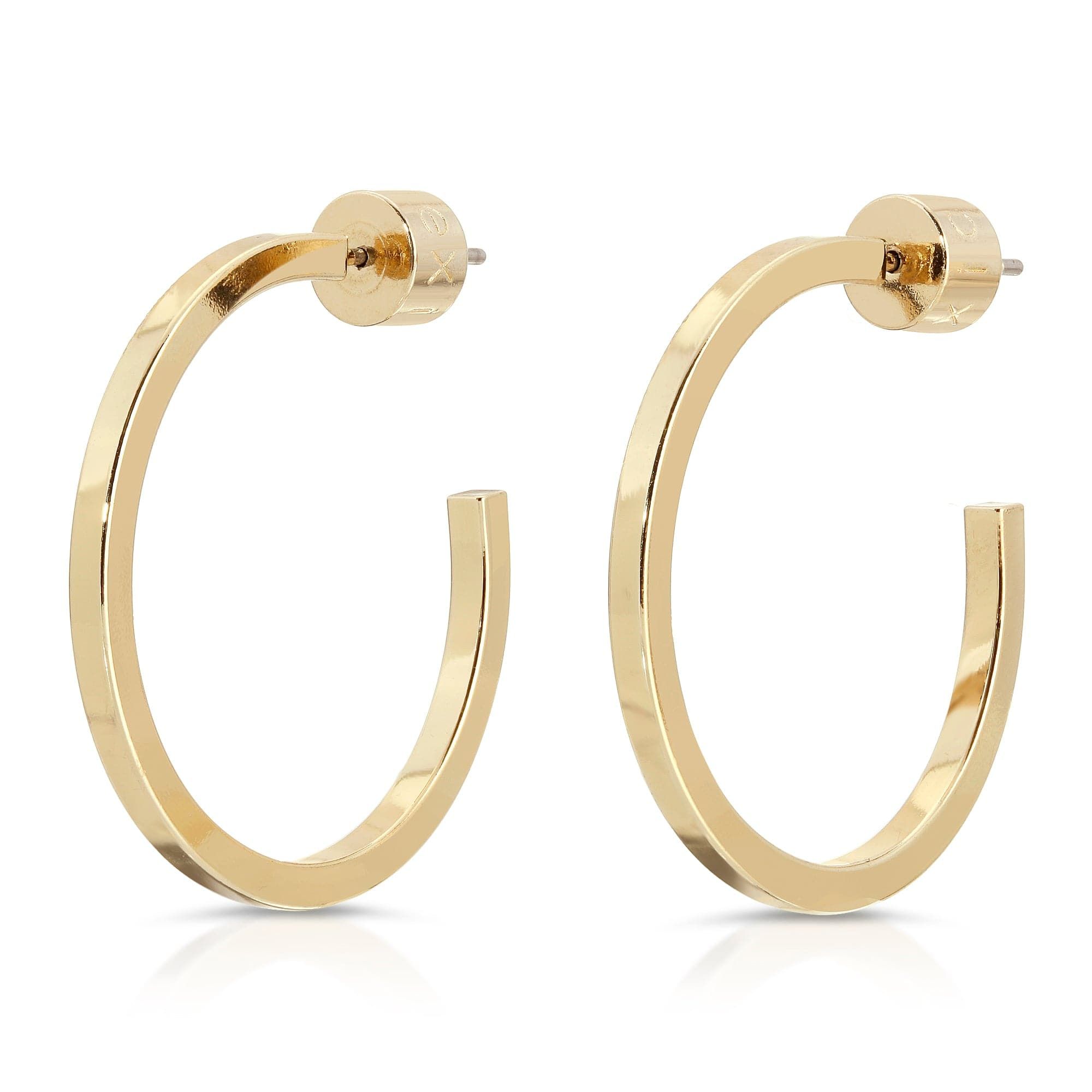 Gold hoop earrings in 1 inch size, perfect for a stylish look from 1 Ava Hoops