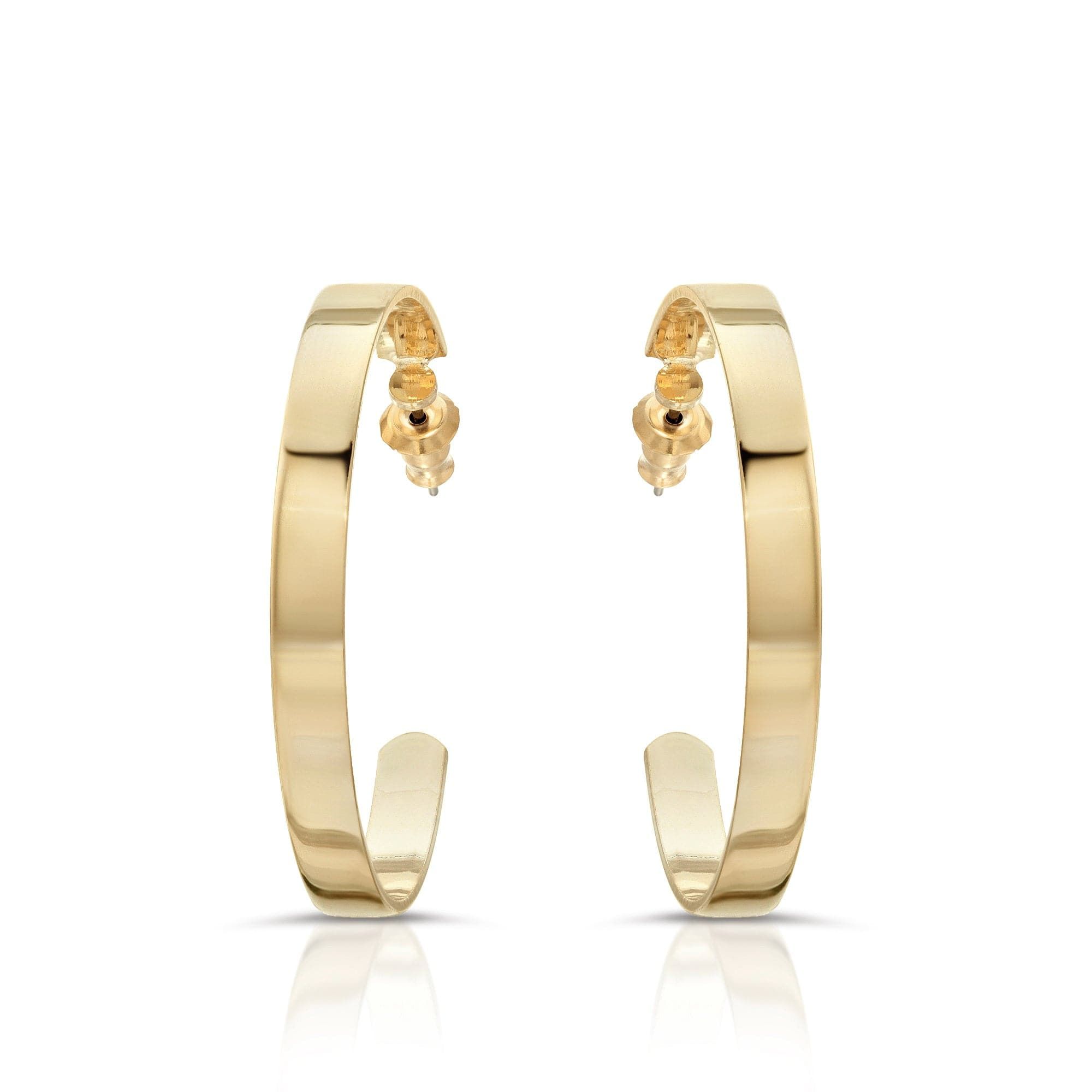 Shiny 1.5 inch Gold Isla Hoops earrings perfect for everyday style