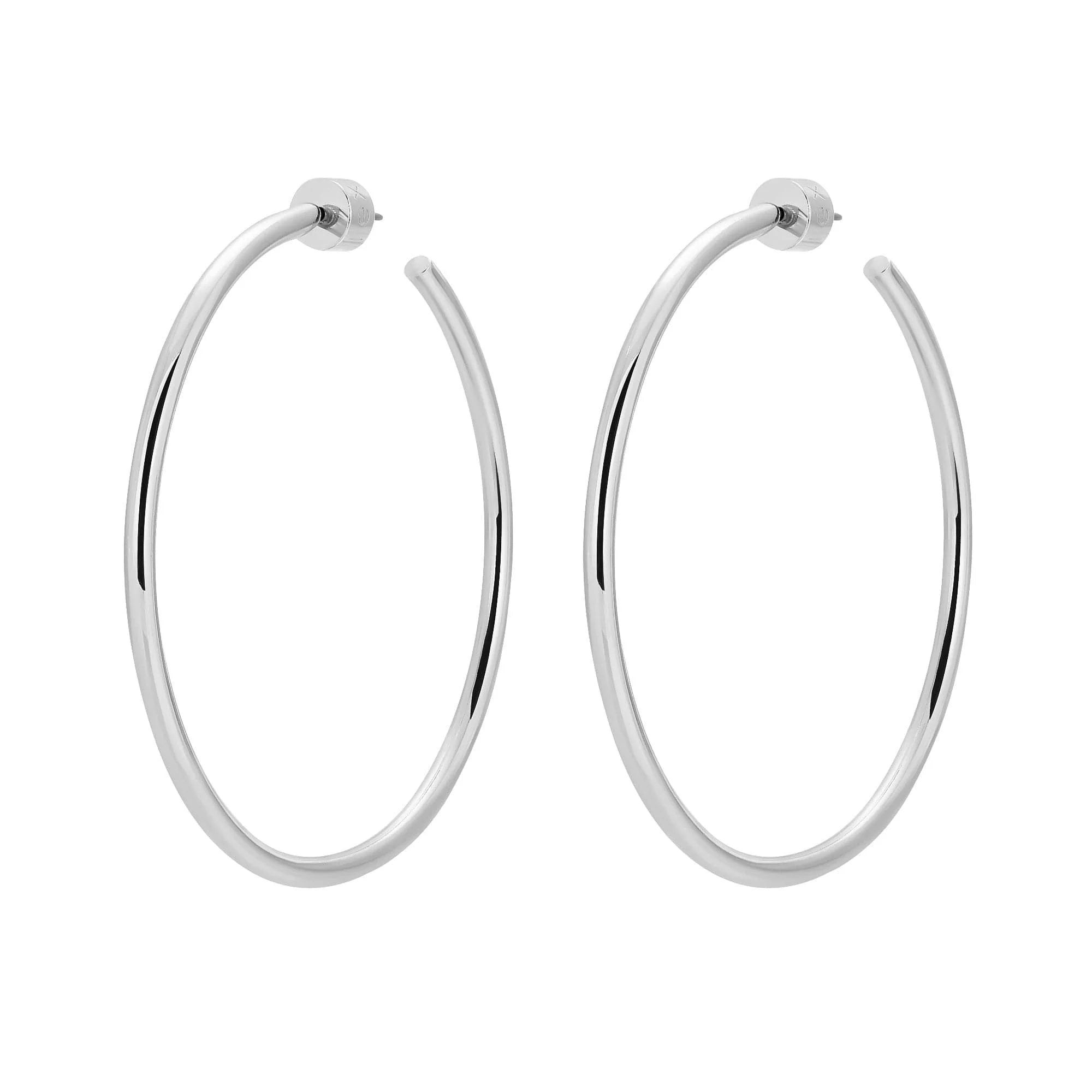 Shiny silver hoop earrings from 2 Ultimate Hoops perfect for everyday wear