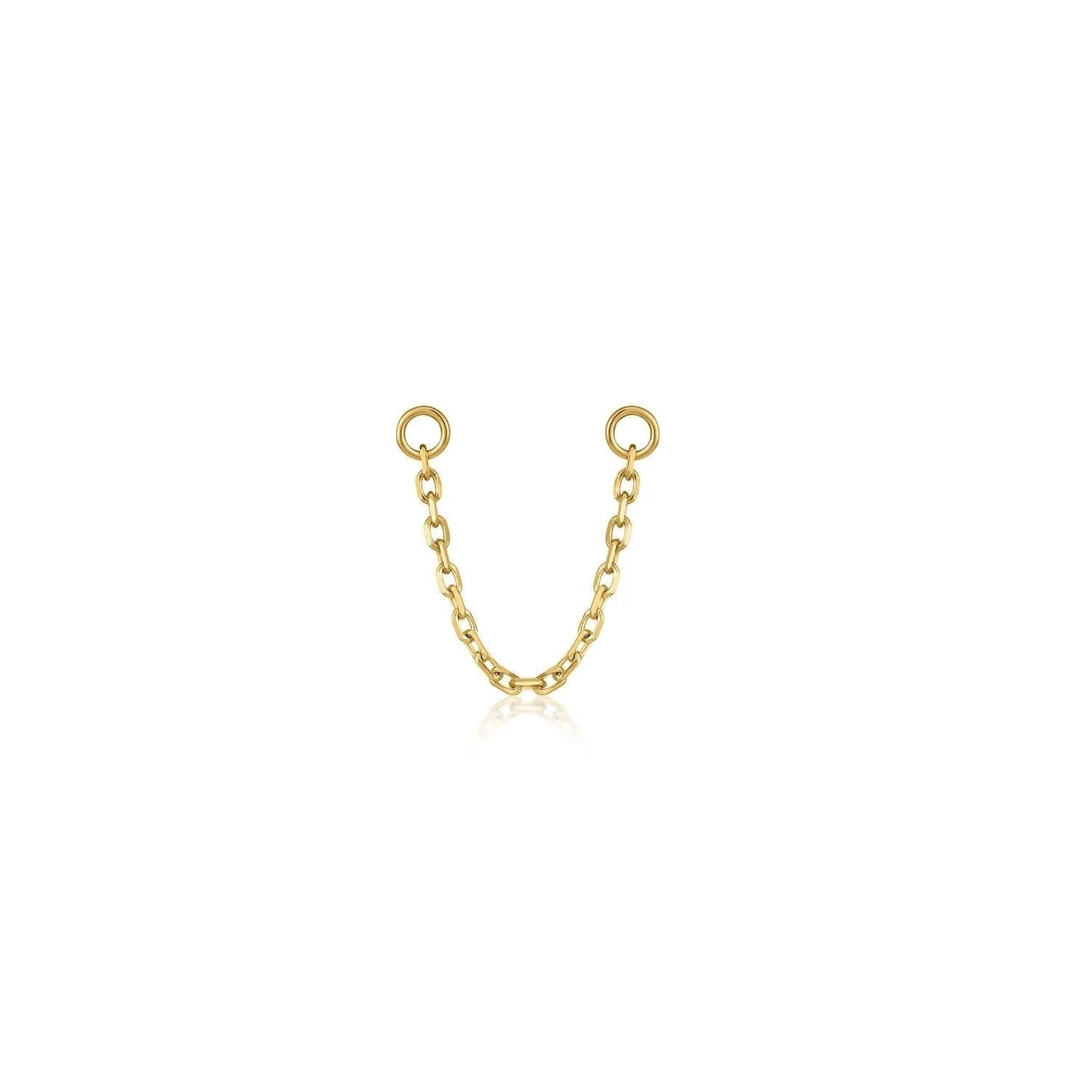 Gold chain earring connector attached to 25mm Chain Link Earring Charm showing style and quality
