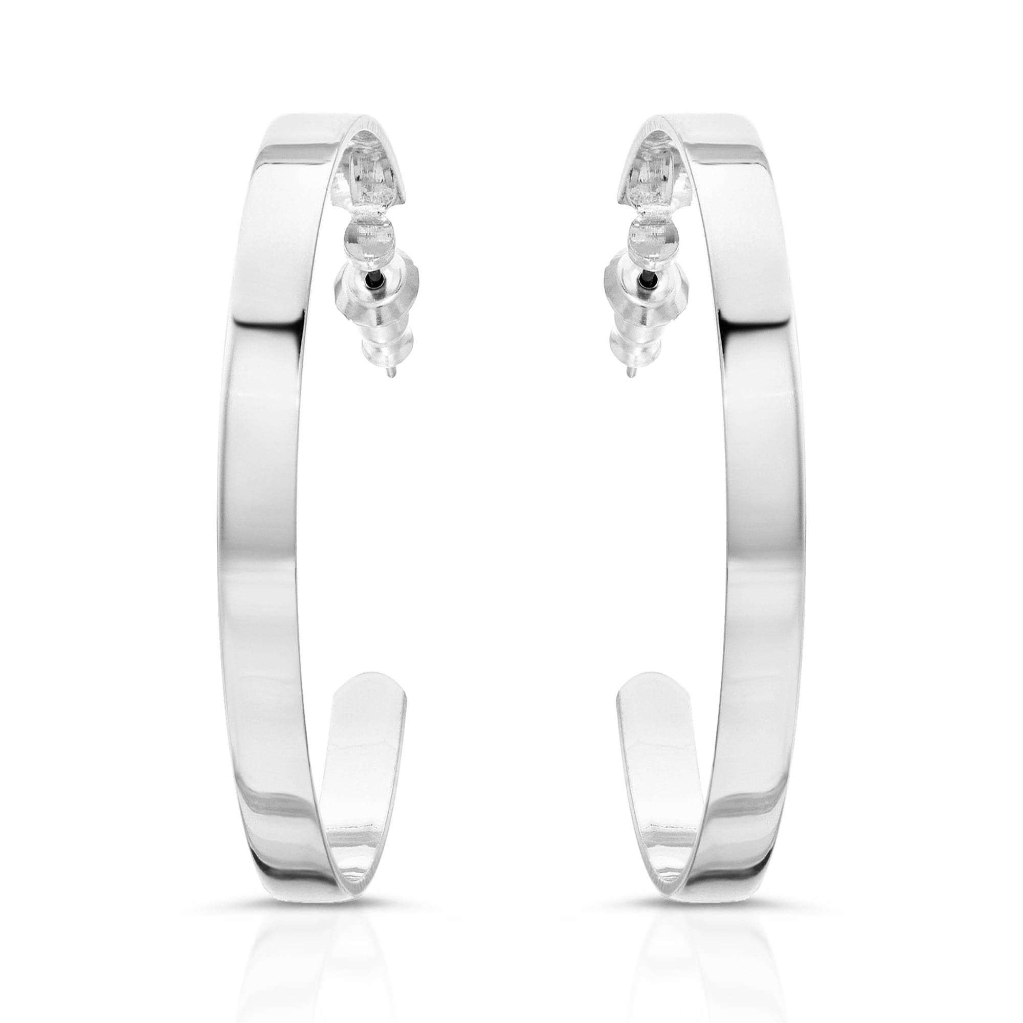 Silver hoop earrings 2.5 inch Isla Hoops stylish and perfect for everyday wear