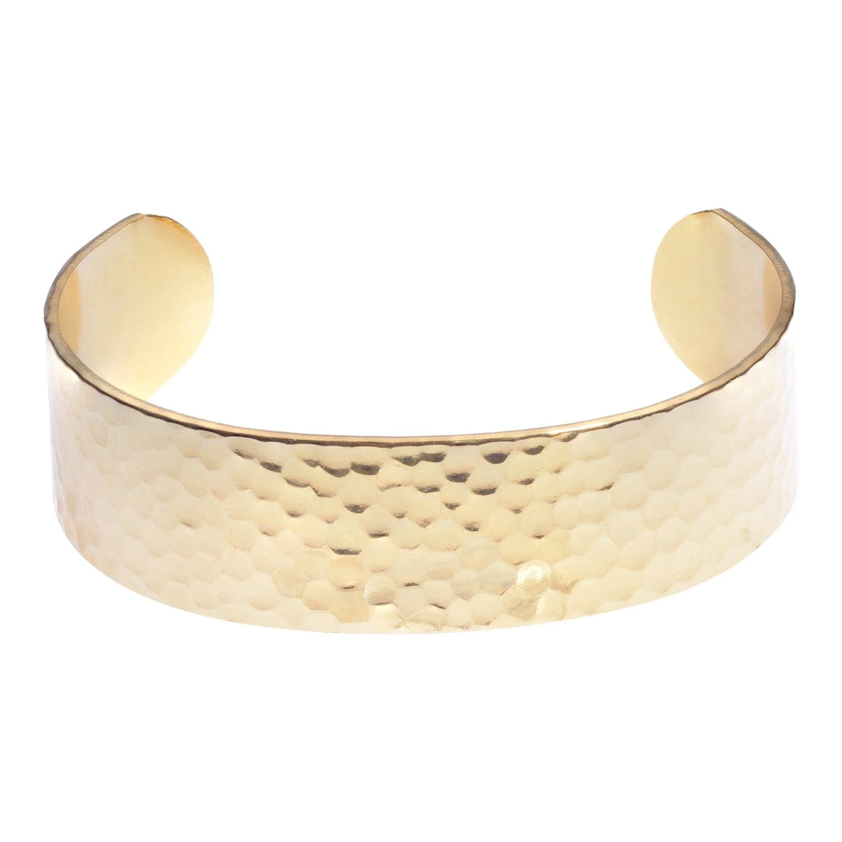 Hammered gold cuff bracelet from 3/4 Inch Hammered Cuff collection