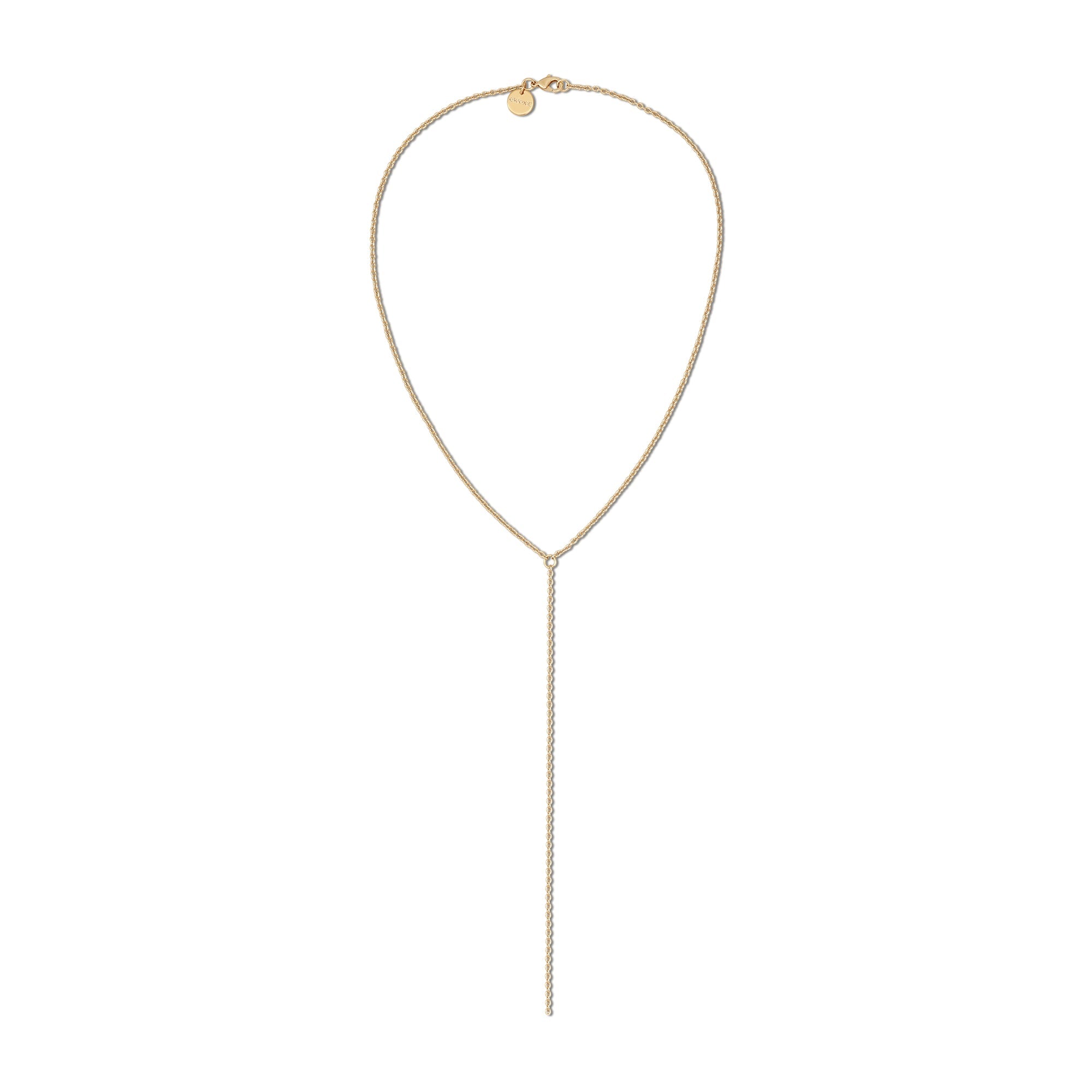 Micro Cable Link Chain Lariat - 18’’ / Gold - Chain Necklaces