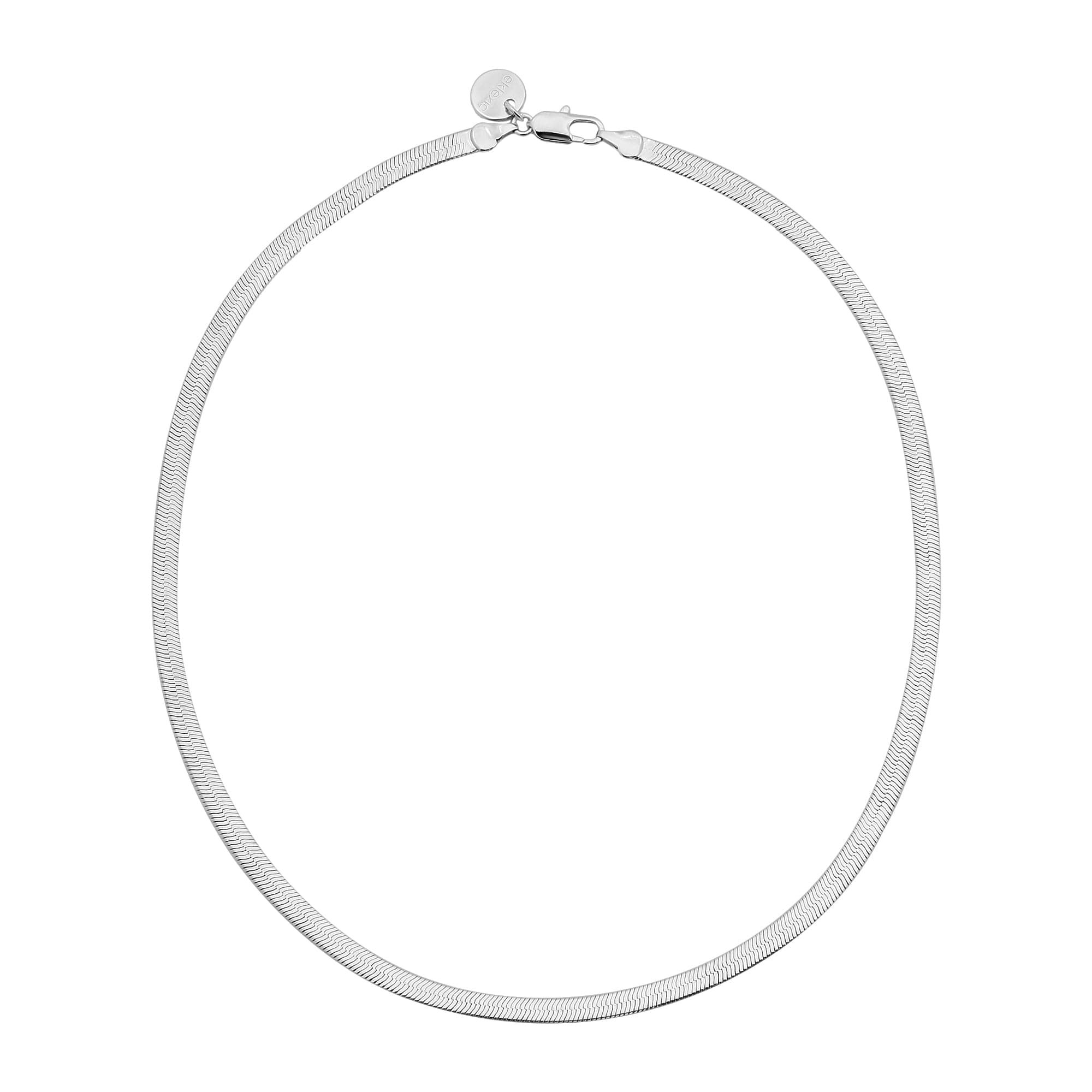 Silver herringbone chain necklace from 5mm Viper Chain Necklace collection