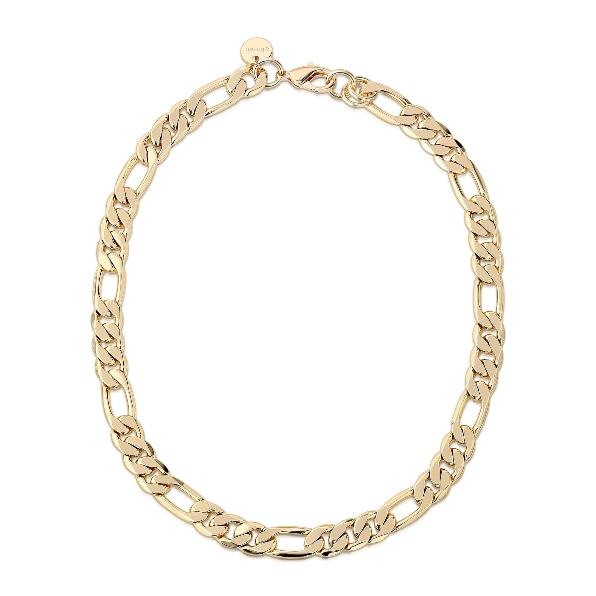 Gold-toned Figaro chain necklace from the Axel Necklace collection, stylish and shiny