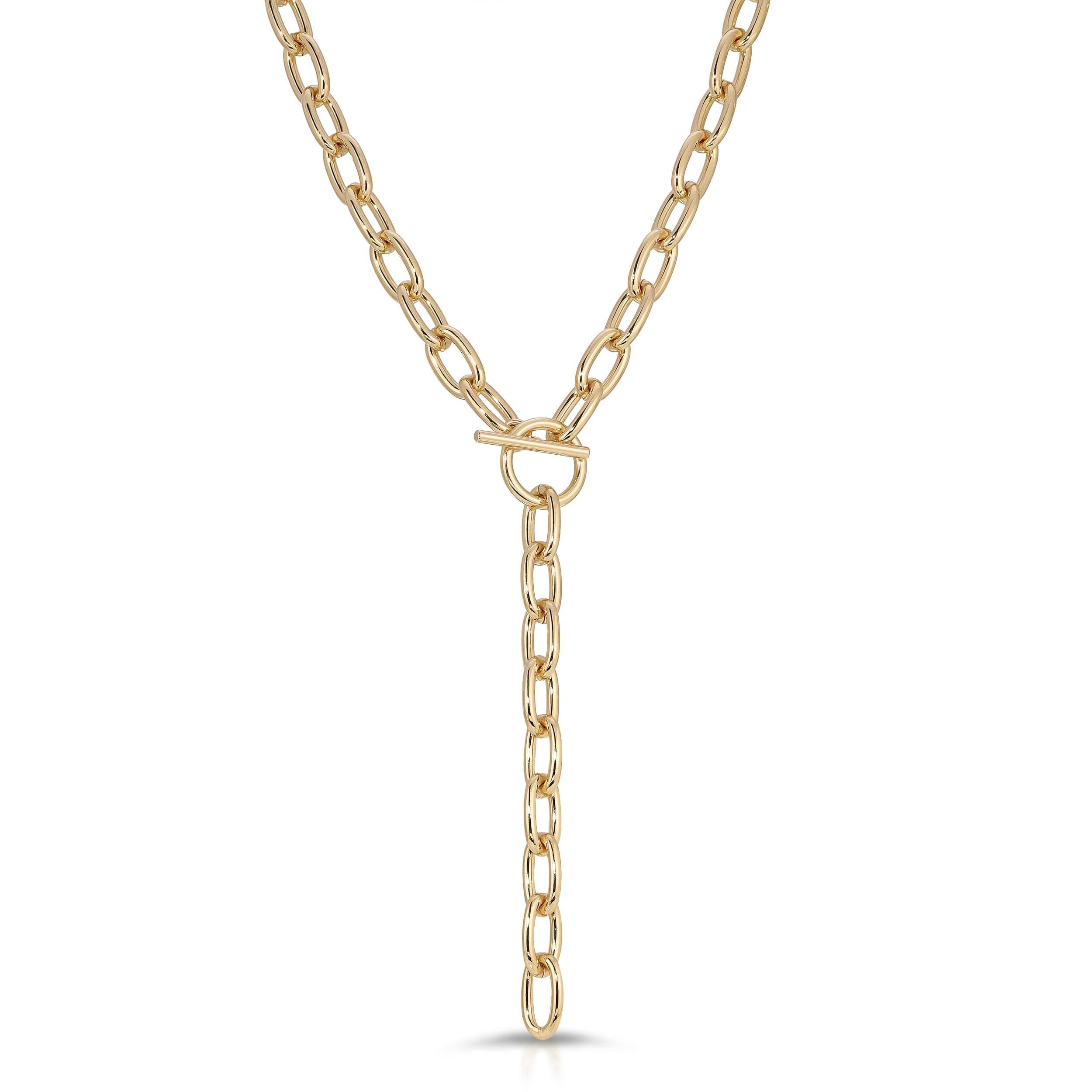Gold-toned Chain Link Necklace with Toggle Clasp for the Alana Toggle Lariat Necklace