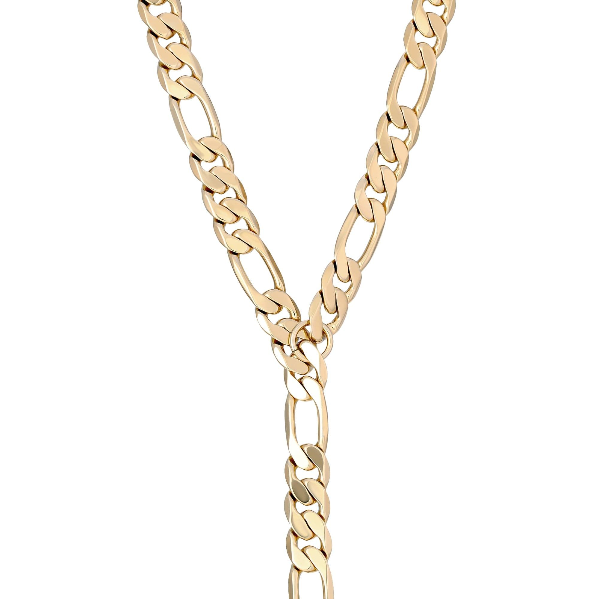 Gold figaro chain from the Axel Lariat Necklace collection