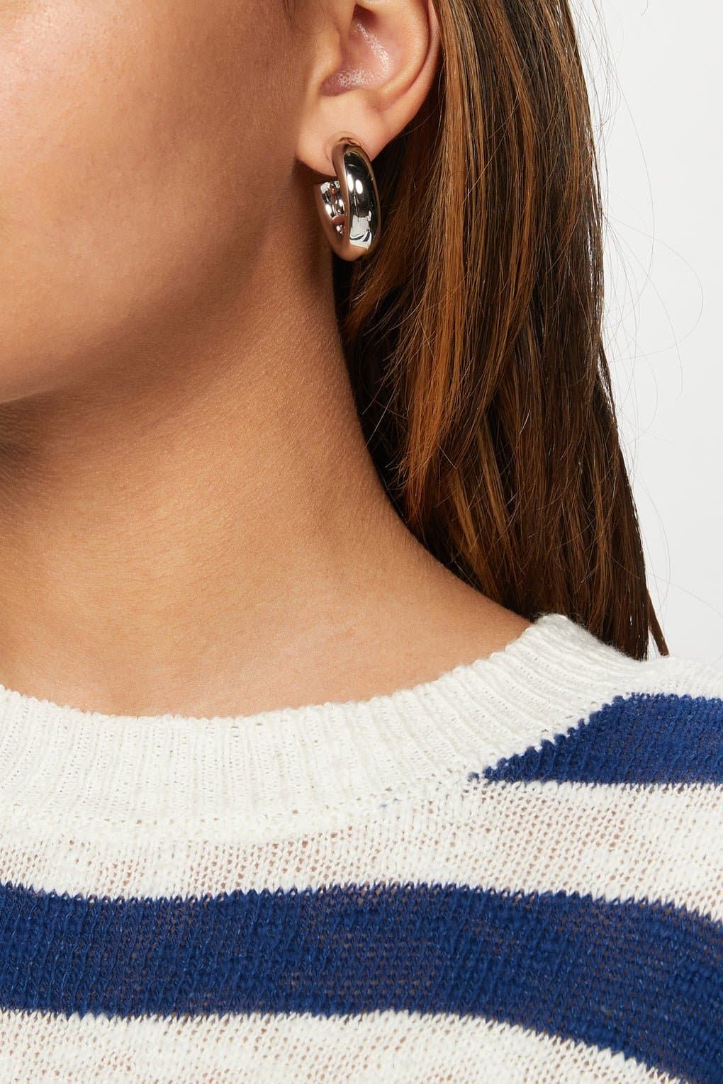 Cute silver hoop earring from Baby Ryan Hoops collection perfect for everyday wear