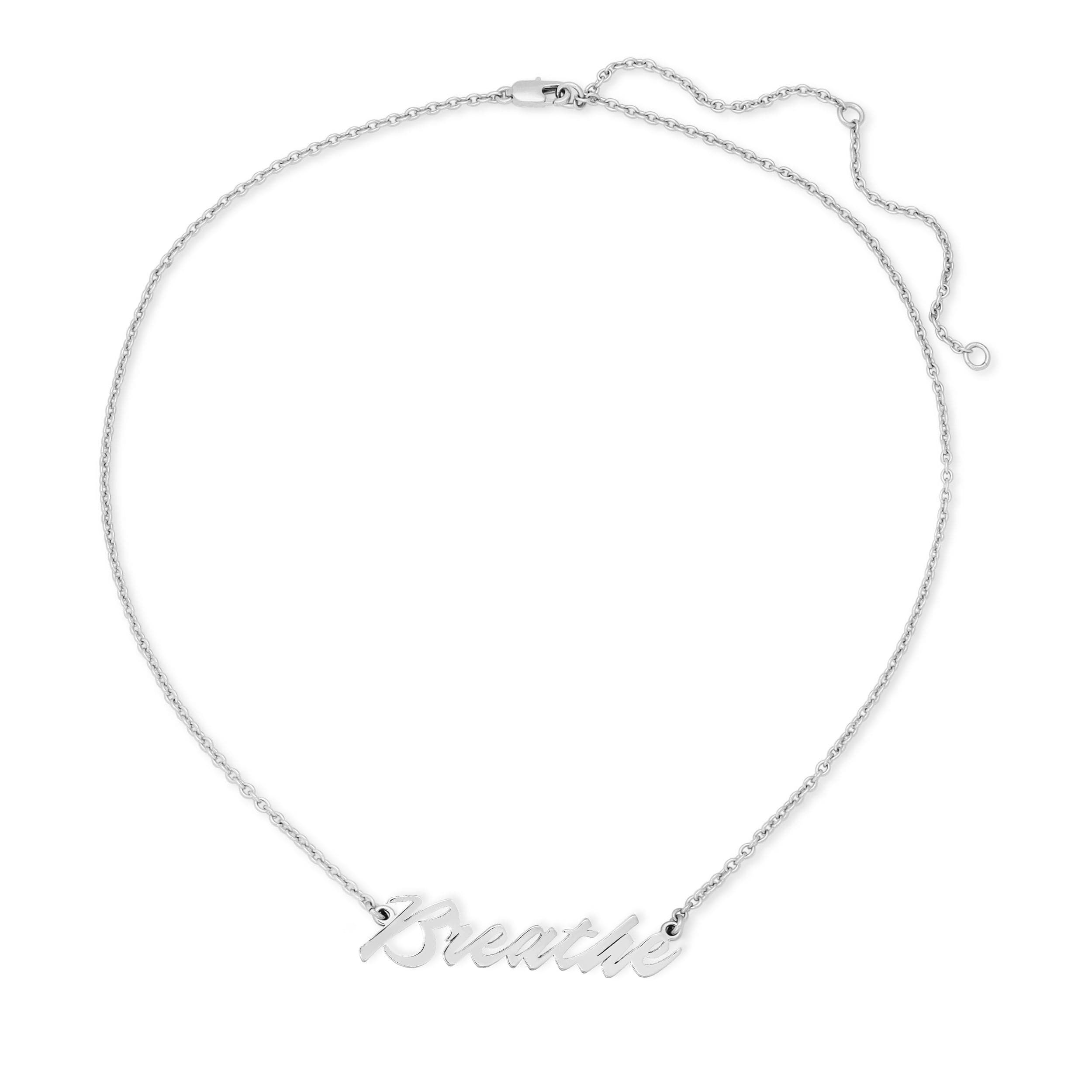 Silver Breathe pendant necklace showcasing sleek and stylish jewelry for your collection
