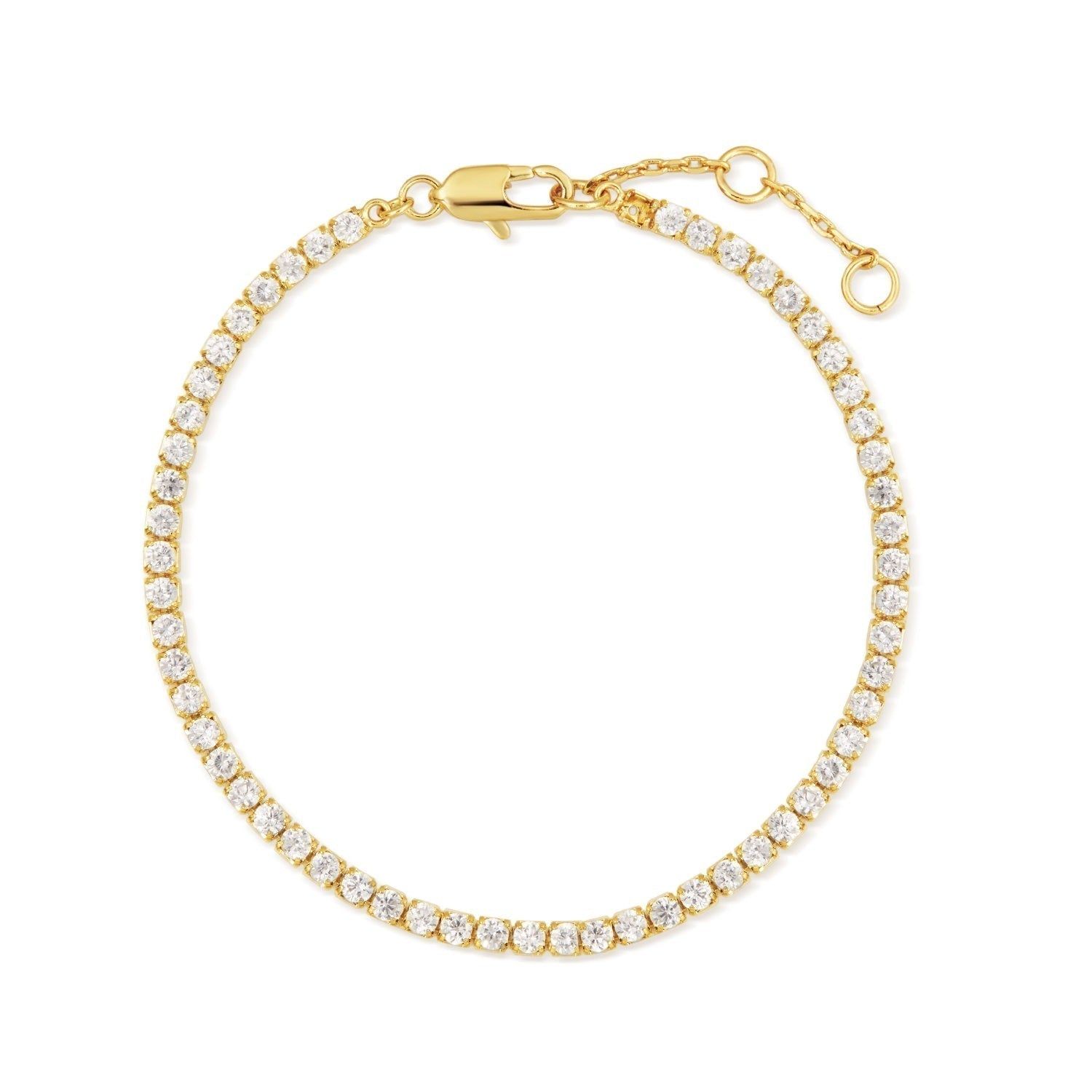 Gold tennis bracelet with clear CZ stones from Classic CZ Tennis Bracelet collection