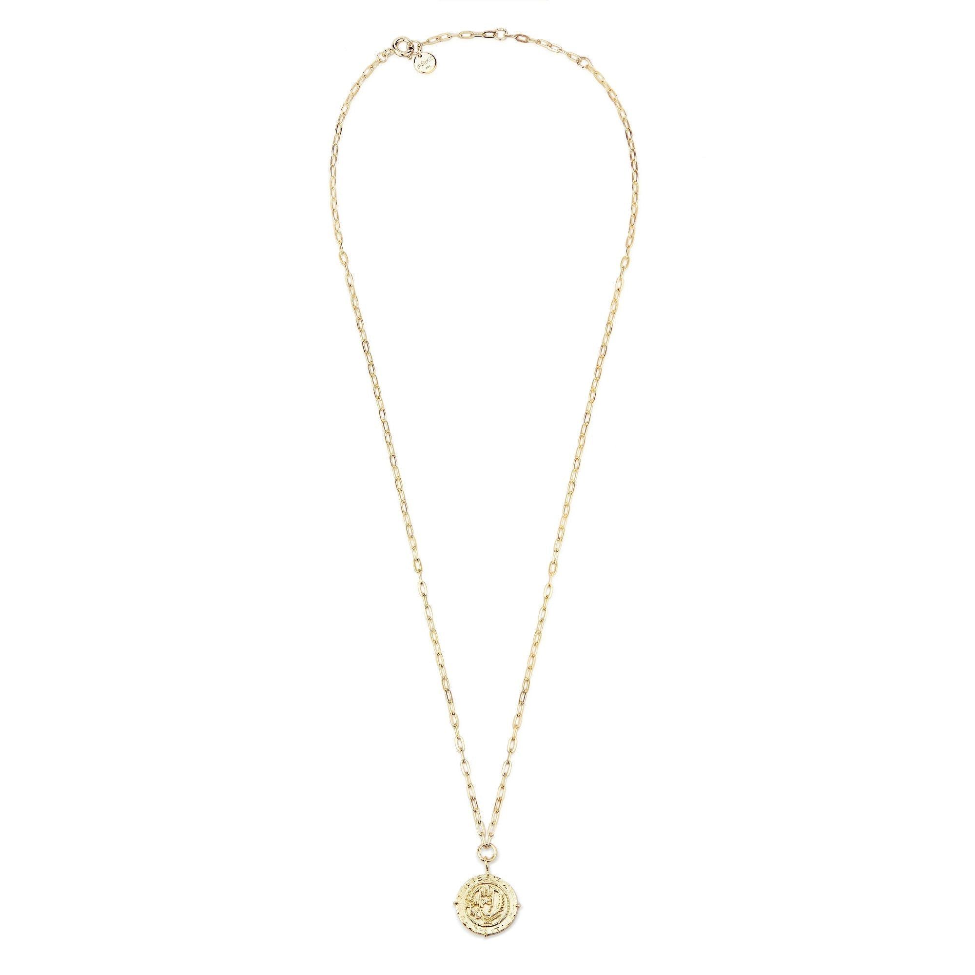 Gold-toned Coin Pendant Necklace displayed on the Coin Pendant Necklace product page