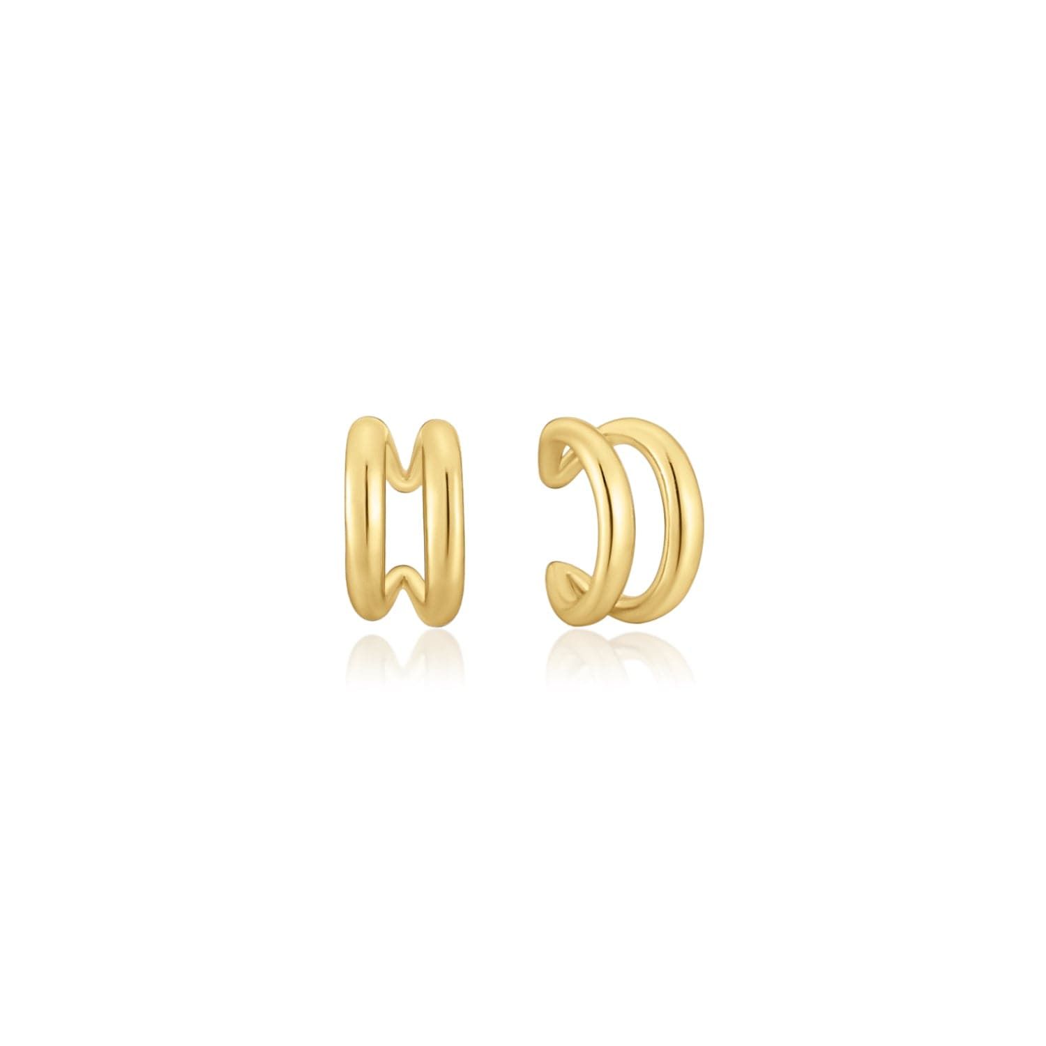 Gold-toned double hoop ear cuffs from Double Ear Cuff jewelry set style and elegance
