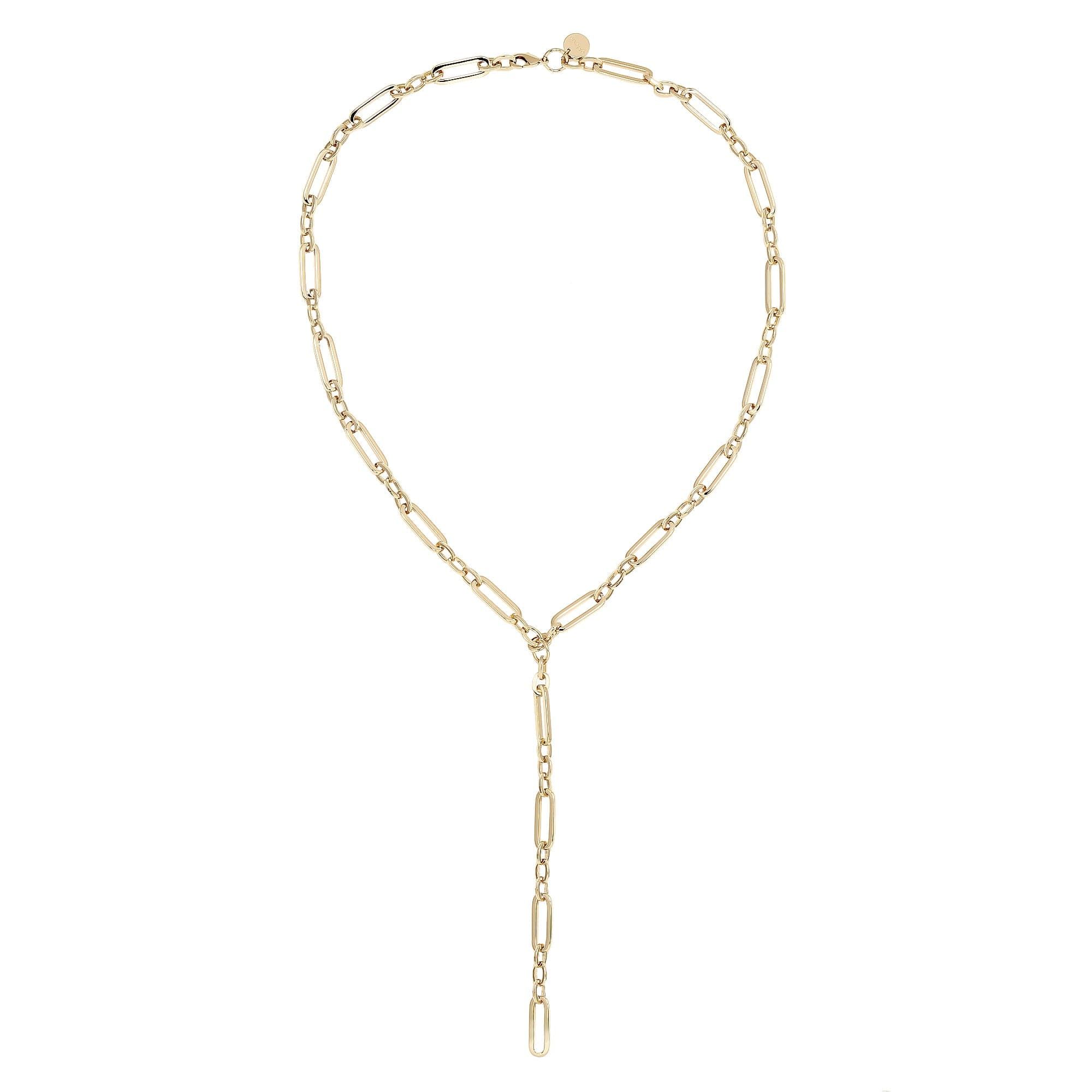 Gold-toned chain link Y-necklace from the Dean Lariat Necklace collection