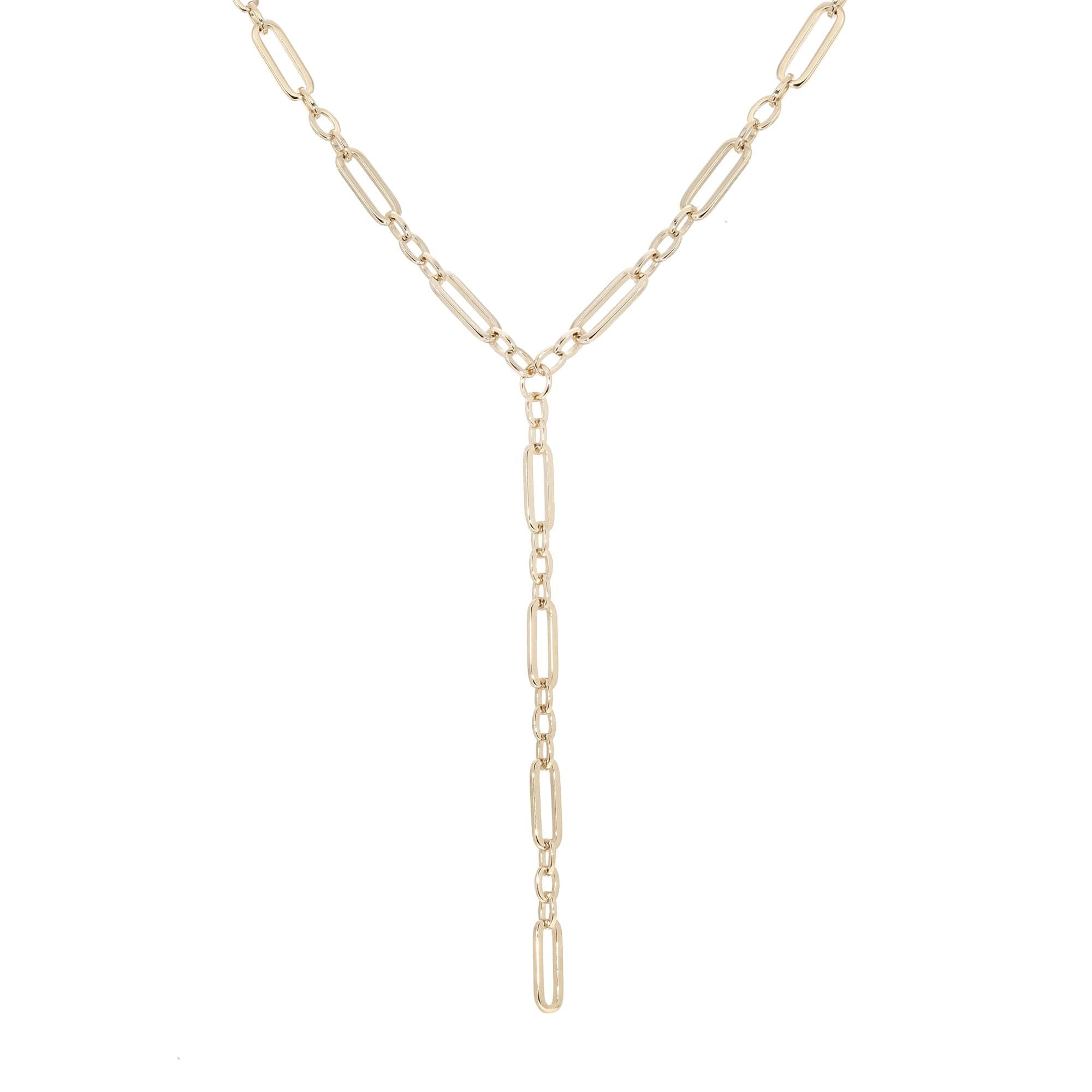 Gold-toned Y-shaped Dean Lariat Necklace for stylish layered looks