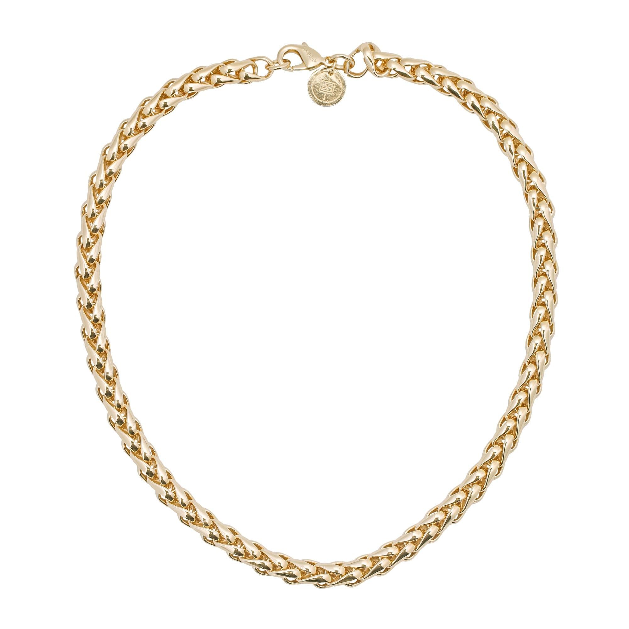 Gold wheat chain necklace from Esme Necklace collection, stylish and shiny accessory