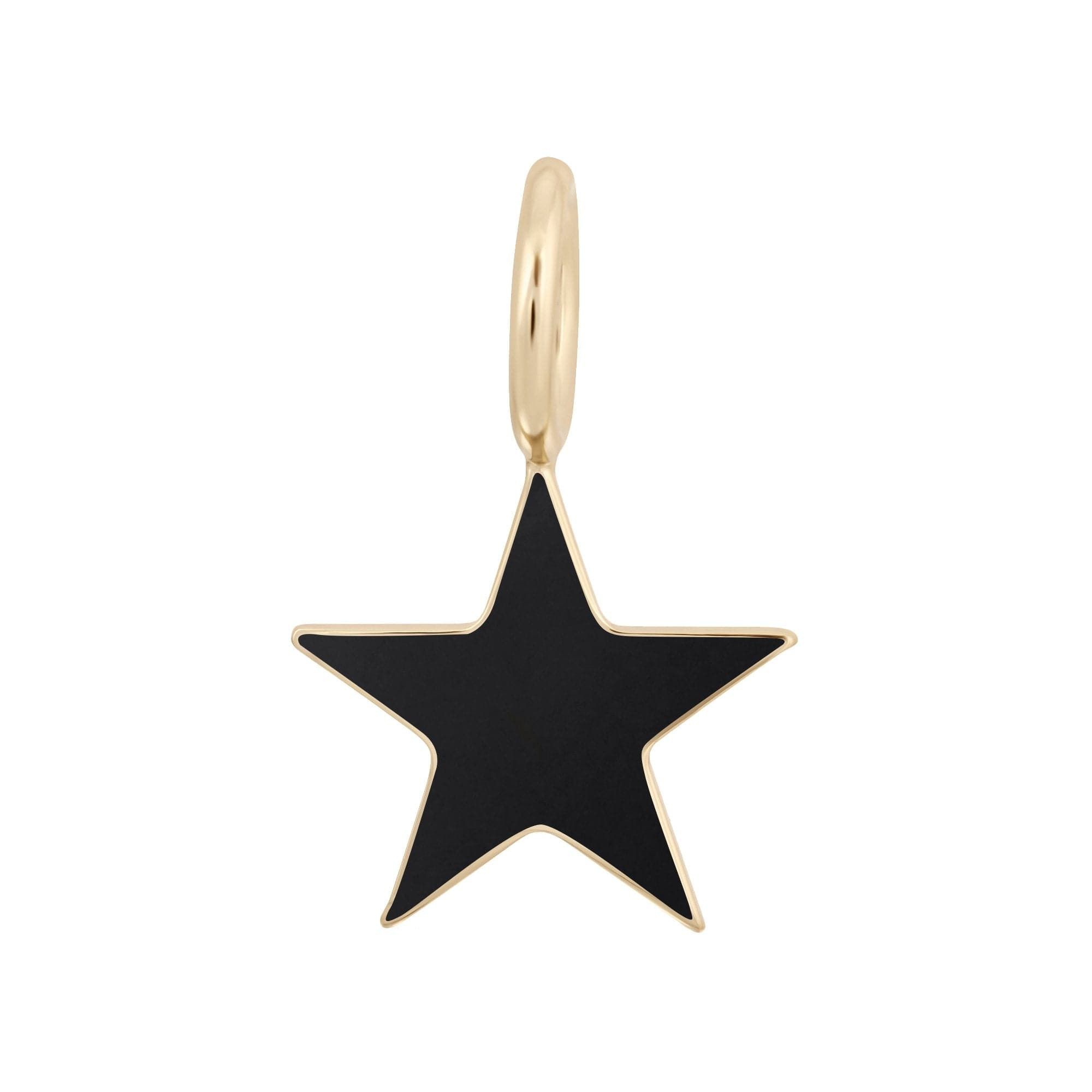 Gold-trimmed black star pendant from the Enamel Samara Charm collection