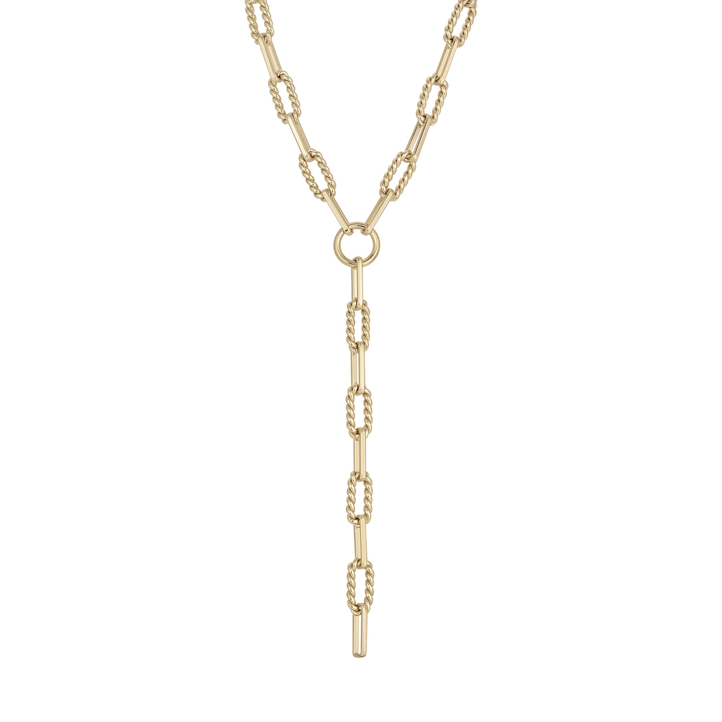 Gold-toned Y-shaped chain necklace from Enzo Lariat Necklace collection