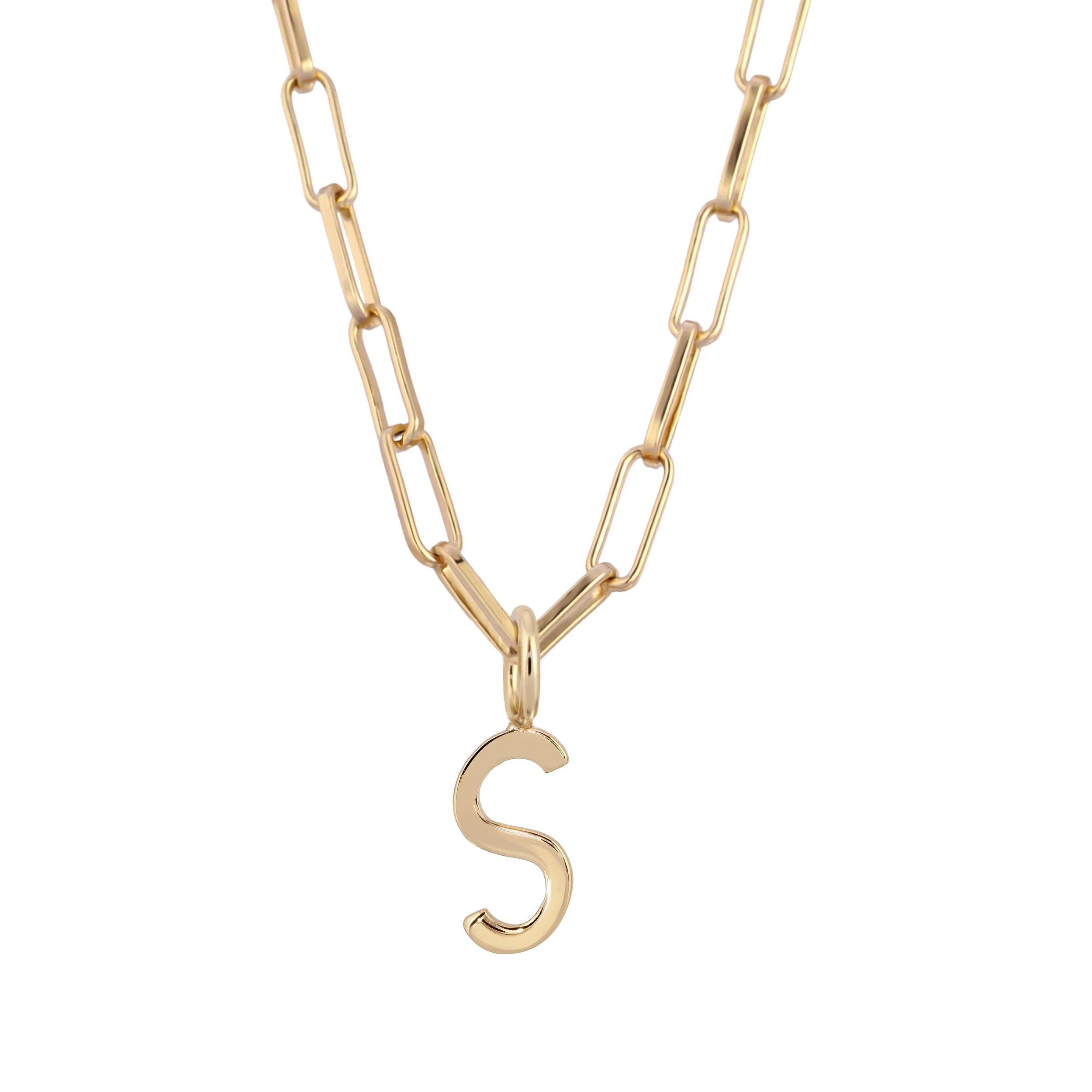 Essential Letter Charm Necklace - GOLD / S / 16’’ - Charm Necklaces