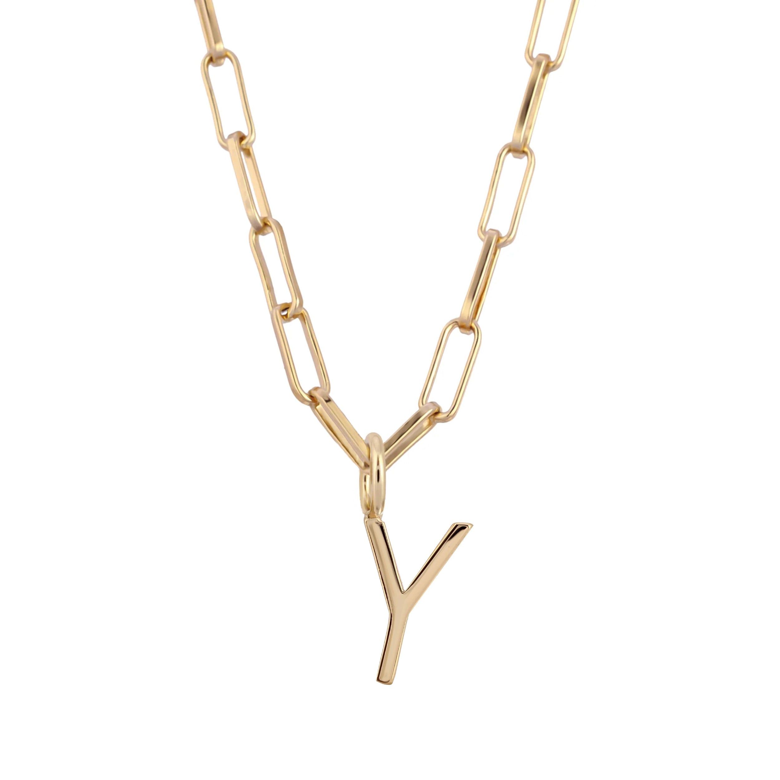 Essential Letter Charm Necklace - GOLD / Y / 16’’ - Charm Necklaces