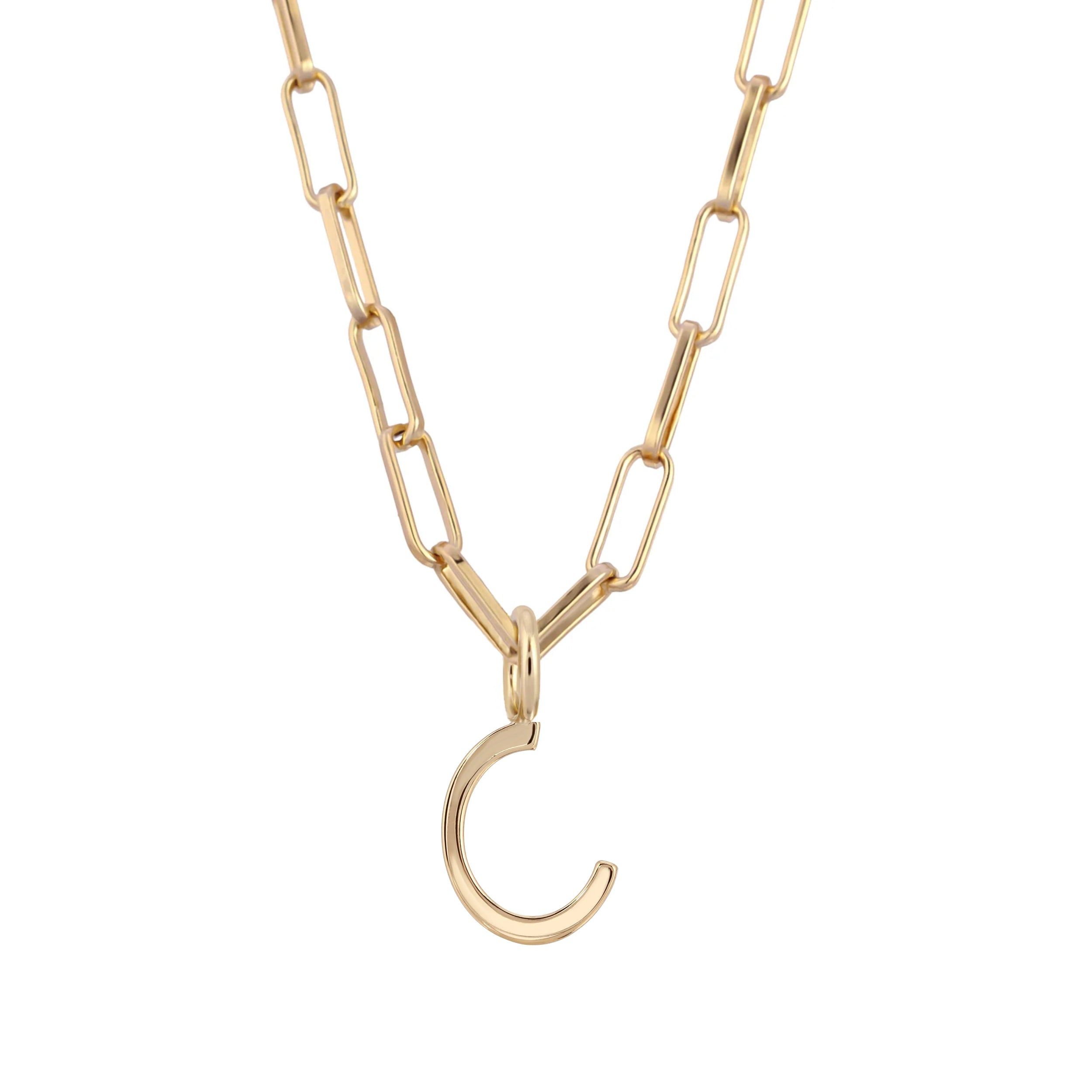 Essential Letter Charm Necklace - GOLD / C / 16’’ - Charm Necklaces