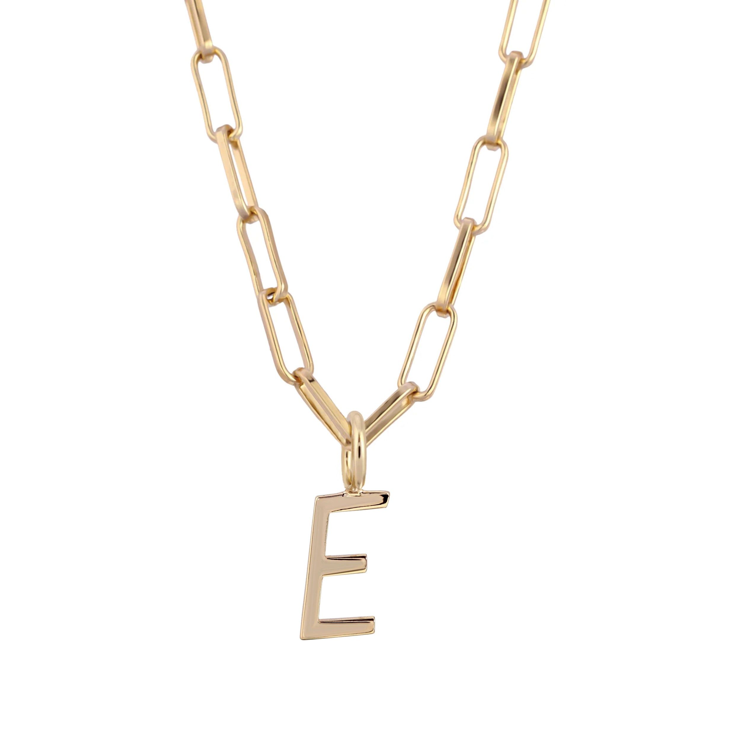 Essential Letter Charm Necklace - GOLD / E / 16’’ - Charm Necklaces