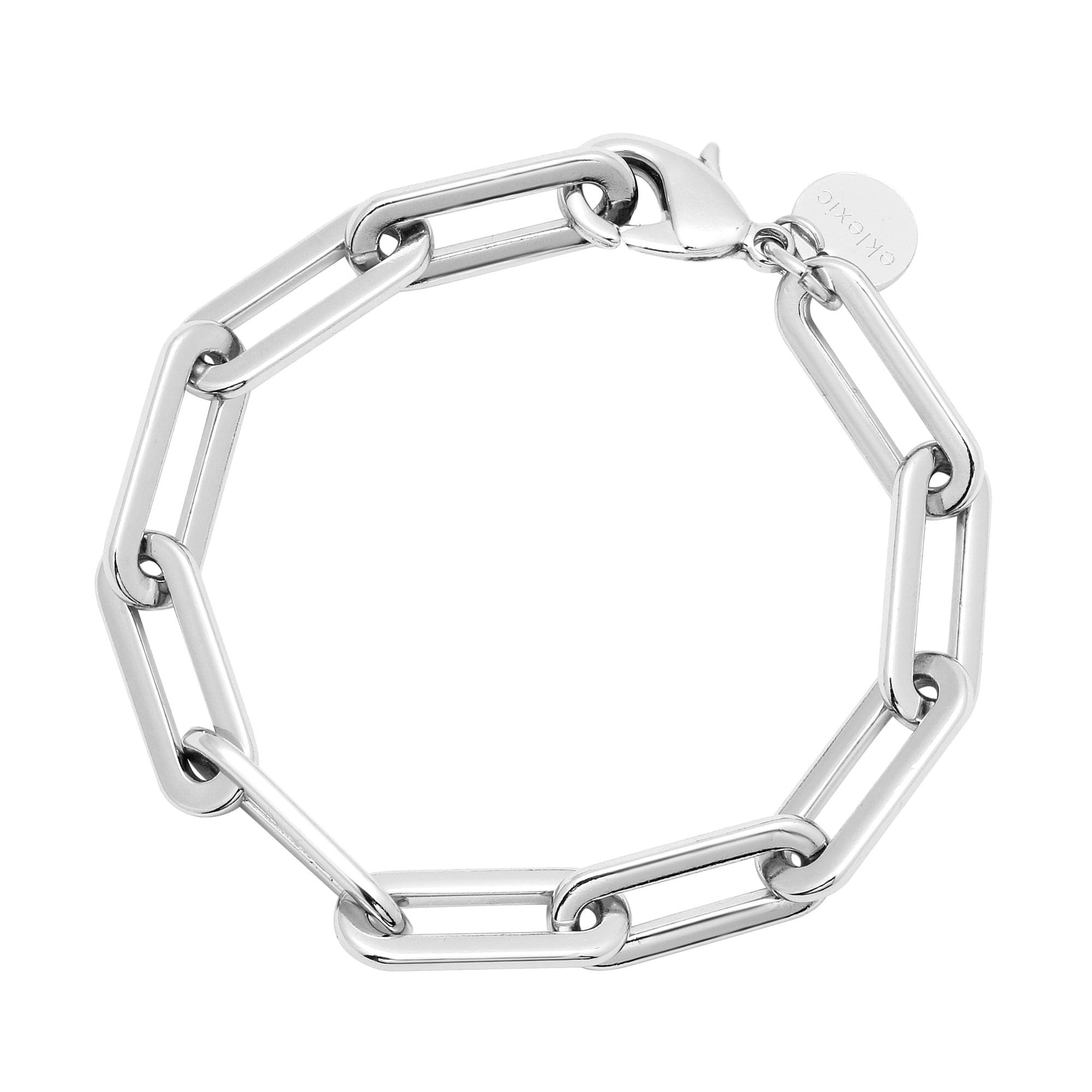 Gisele Bracelet with a sleek silver chain-link design perfect for casual or dressy wear