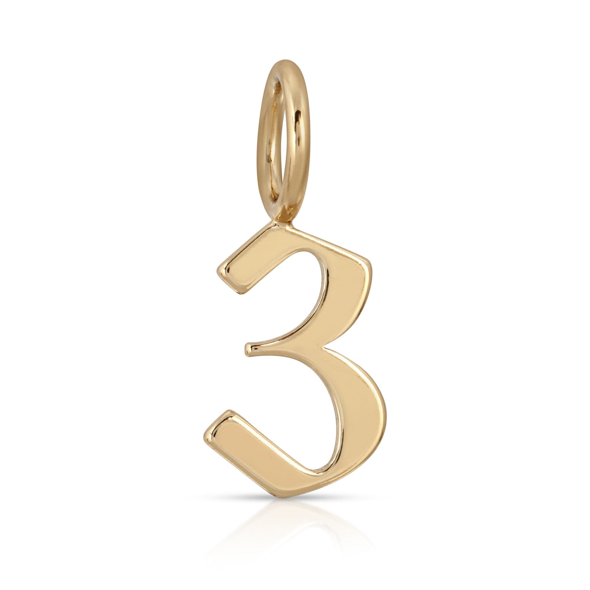 Gold Number Three Pendant from Gothic Numbers jewelry collection