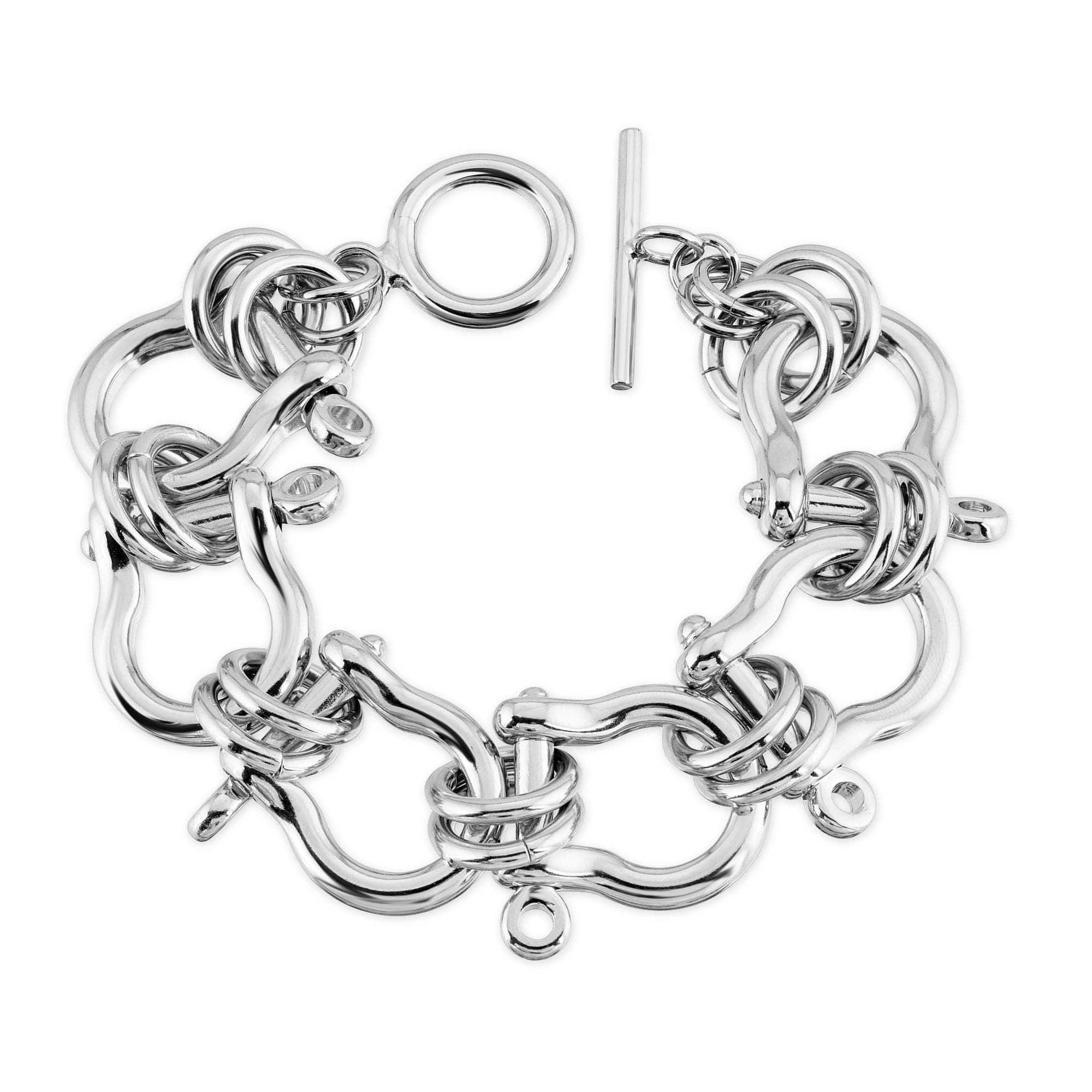 Silver-toned toggle clasp bracelet on Harrison Anklet product image