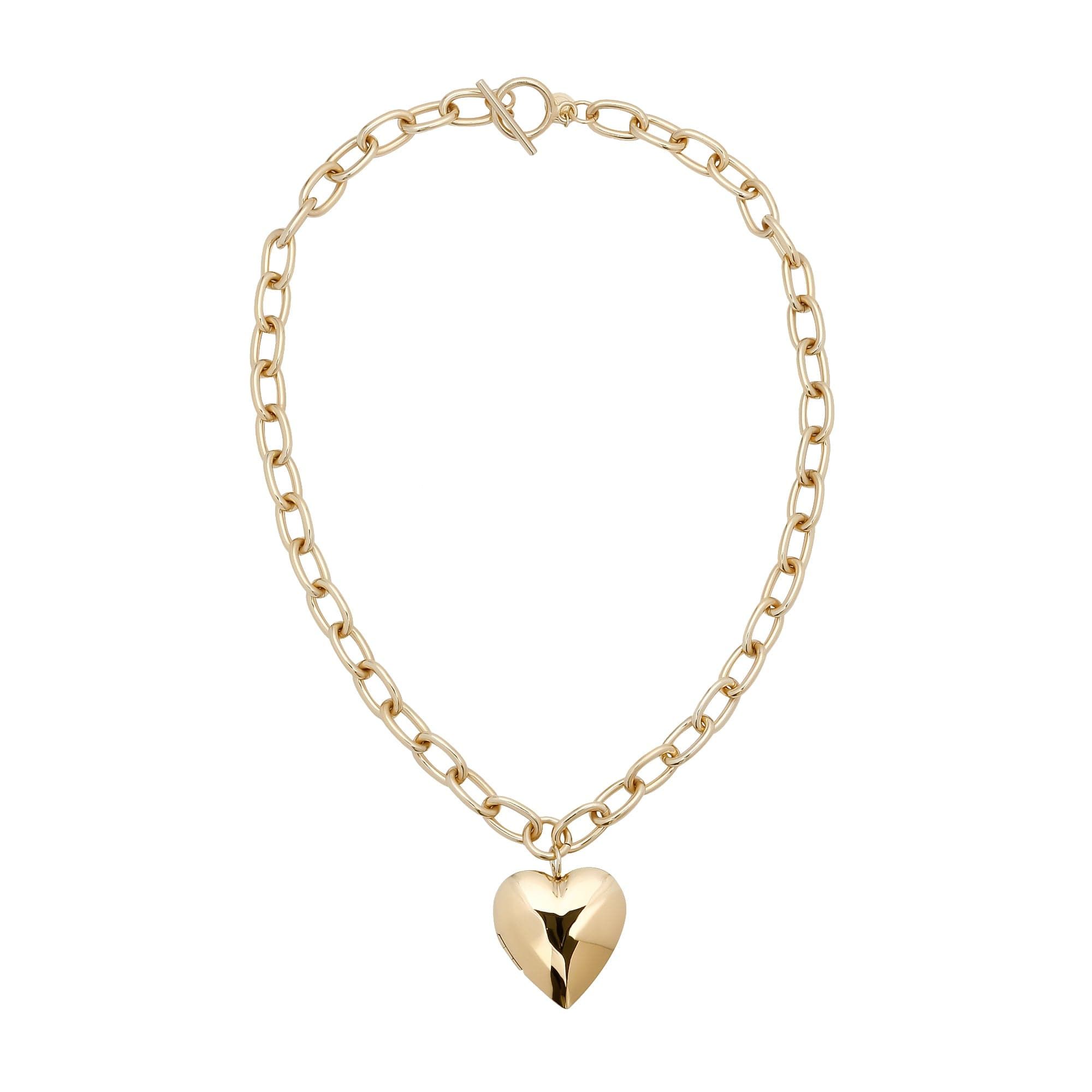 Gold chain necklace with a cute heart pendant from Holden Necklace collection
