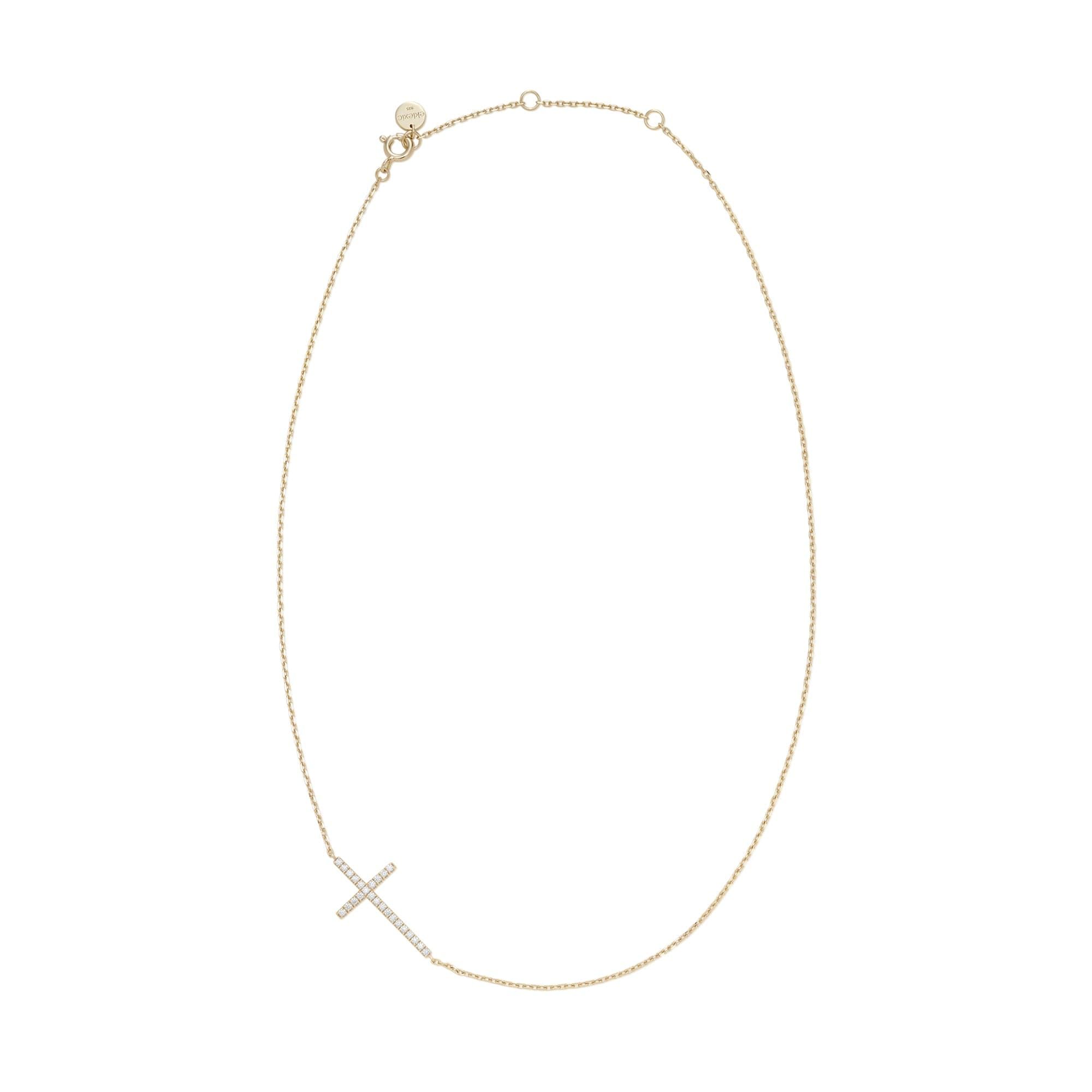 Horizontal CZ Cross Necklace