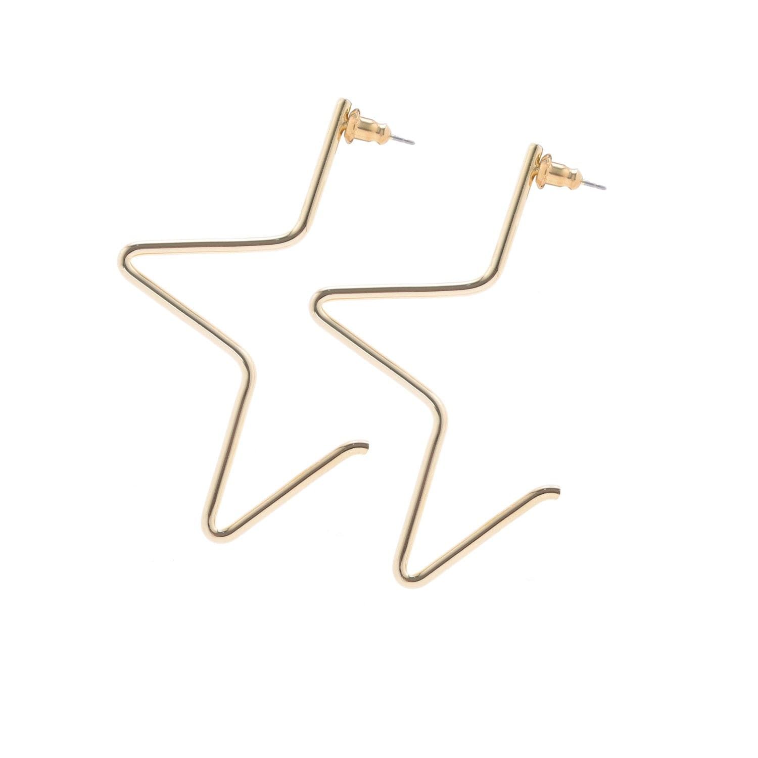 Gold star-shaped earrings from the Large 1/2 Star Earrings collection