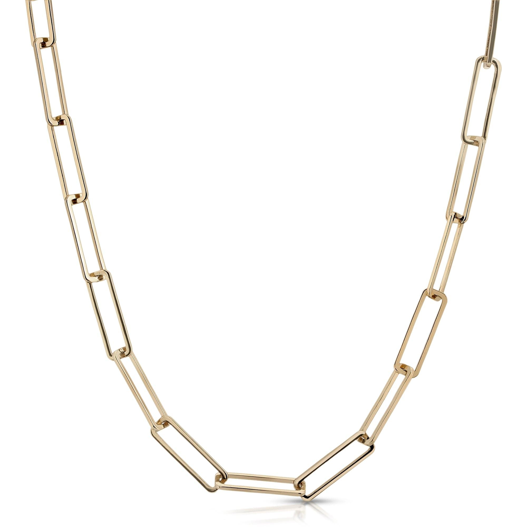 Gold rectangular link chain from the Large Rectangle Link Mask Chain collection