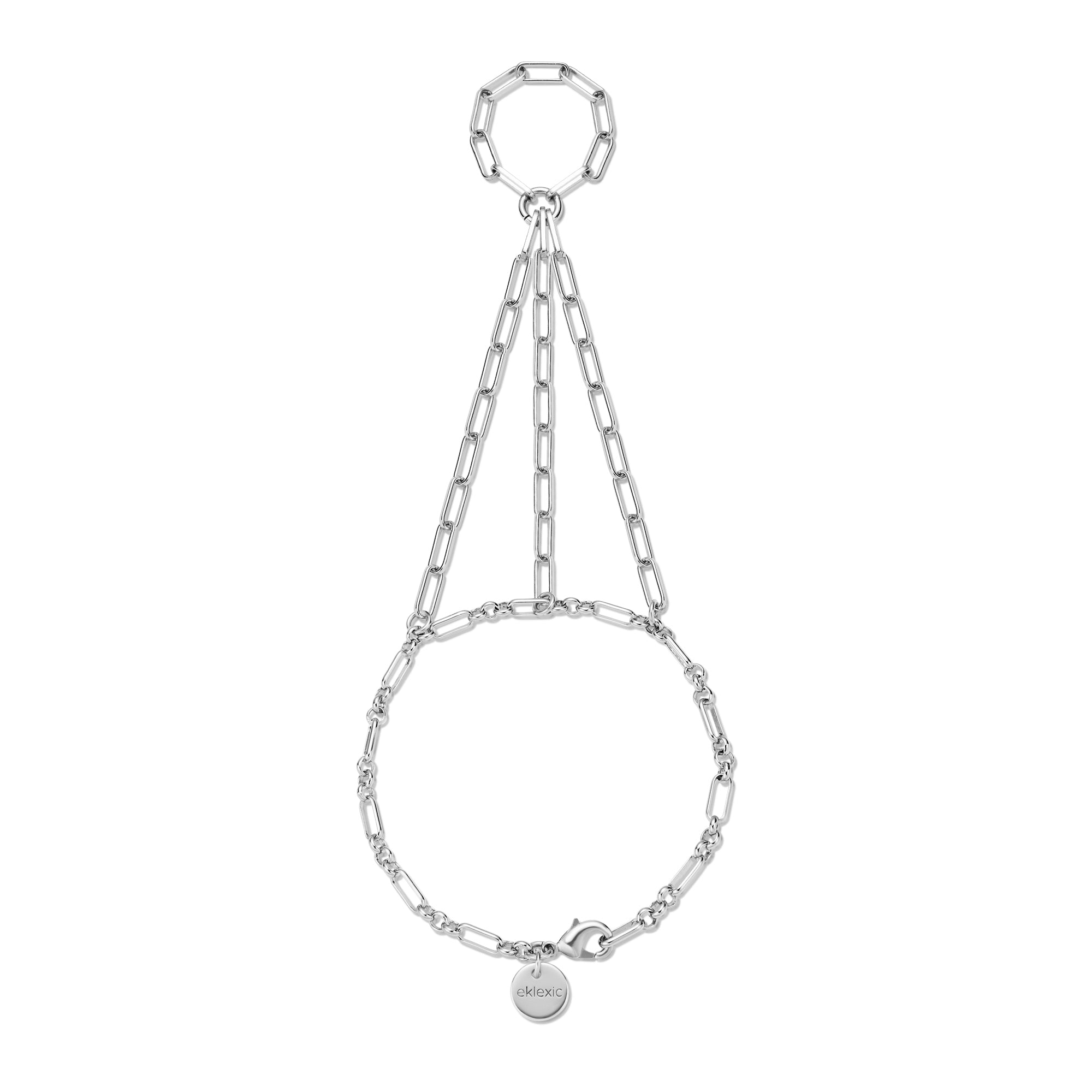 Silver chain hand bracelet from Leila Hand Chain looks trendy and classy