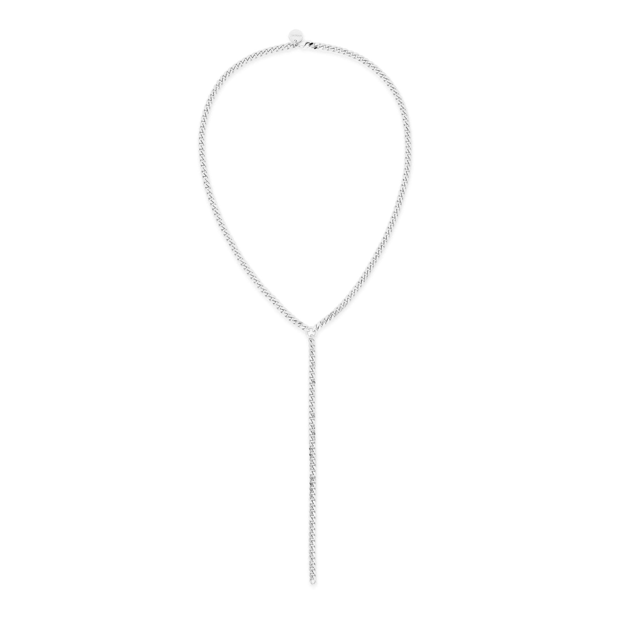 Silver Y-shaped Necklace from Micro Link Curb Chain Lariat collection