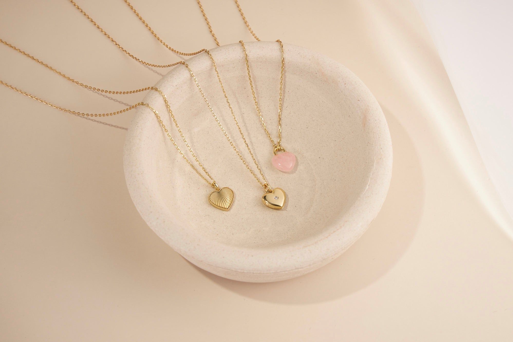 Gold Heart Pendant Necklace with CZ charm perfect for gift or everyday wear