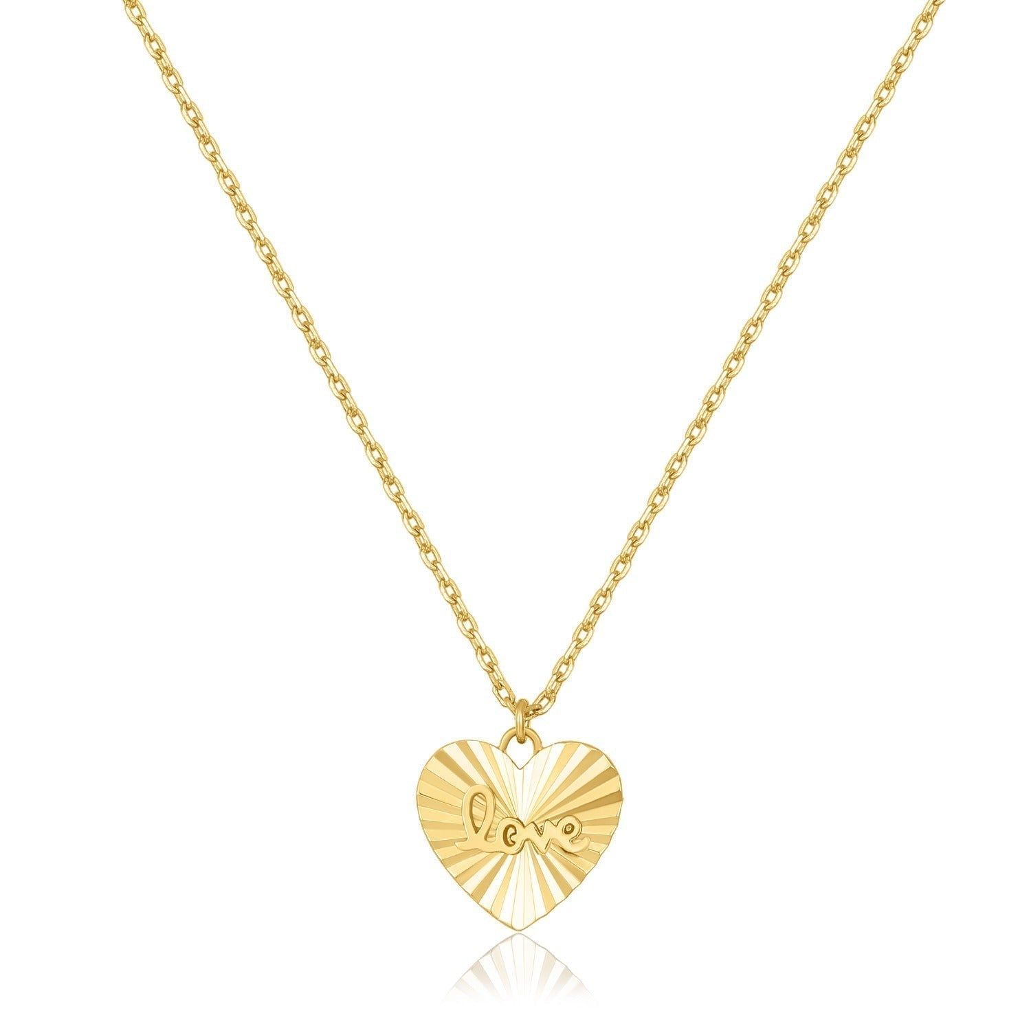 Mini Love Heart Charm Necklace - 14k Gold Vermeil