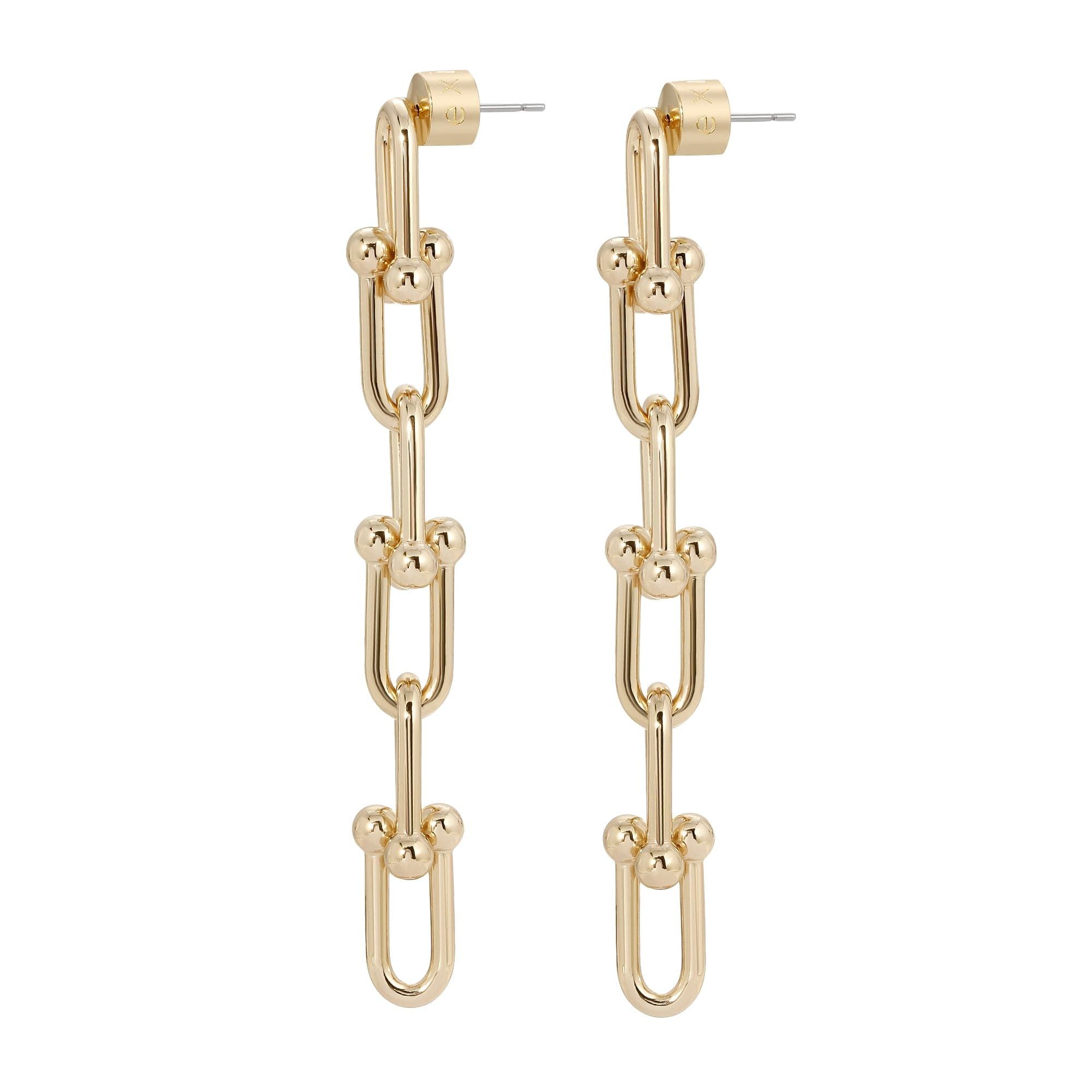 Gold-toned chain-link earrings from Margaux 6 Link Drop Earrings collection