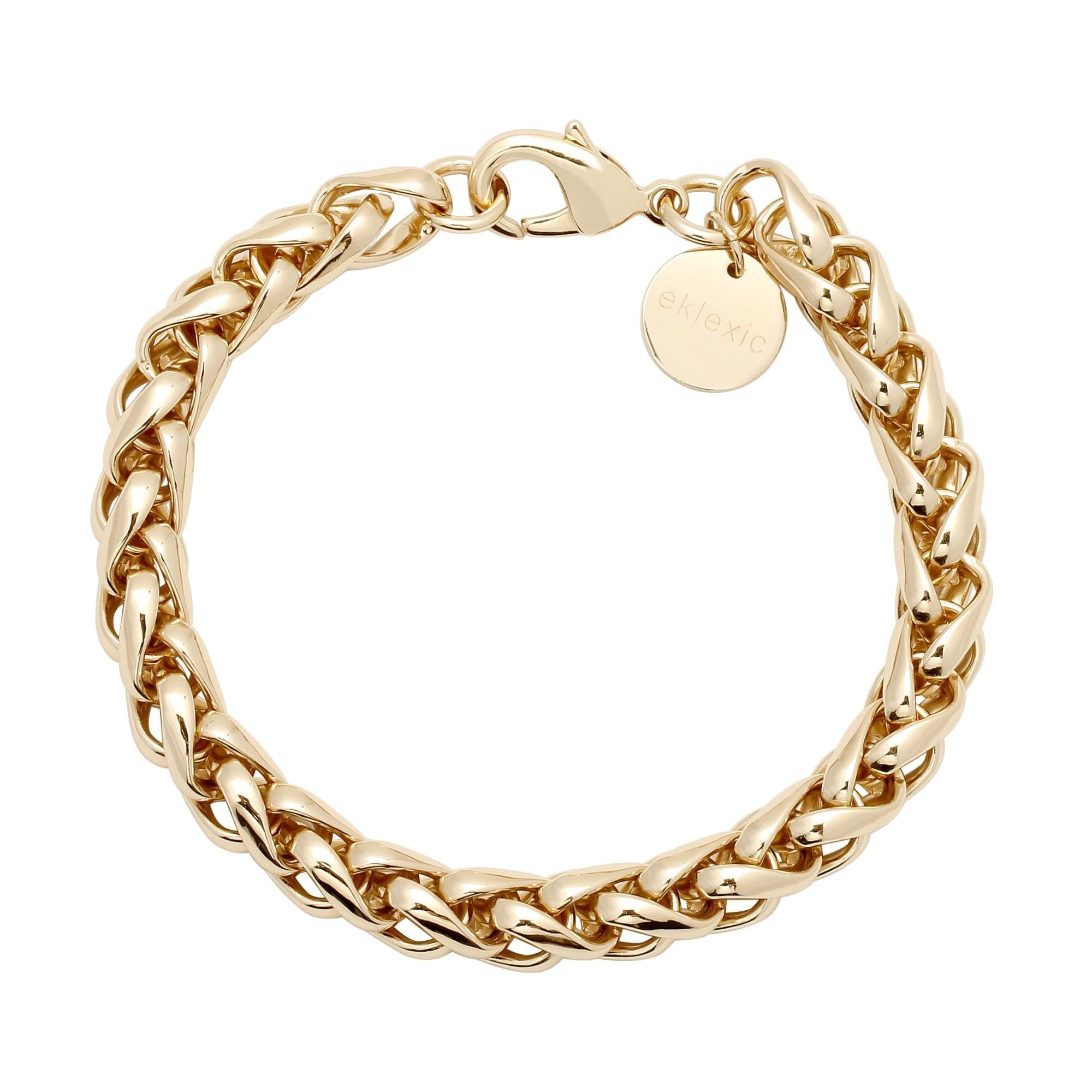 Gold chain bracelet with circular charm from Mens Chopin Chain Bracelet collection