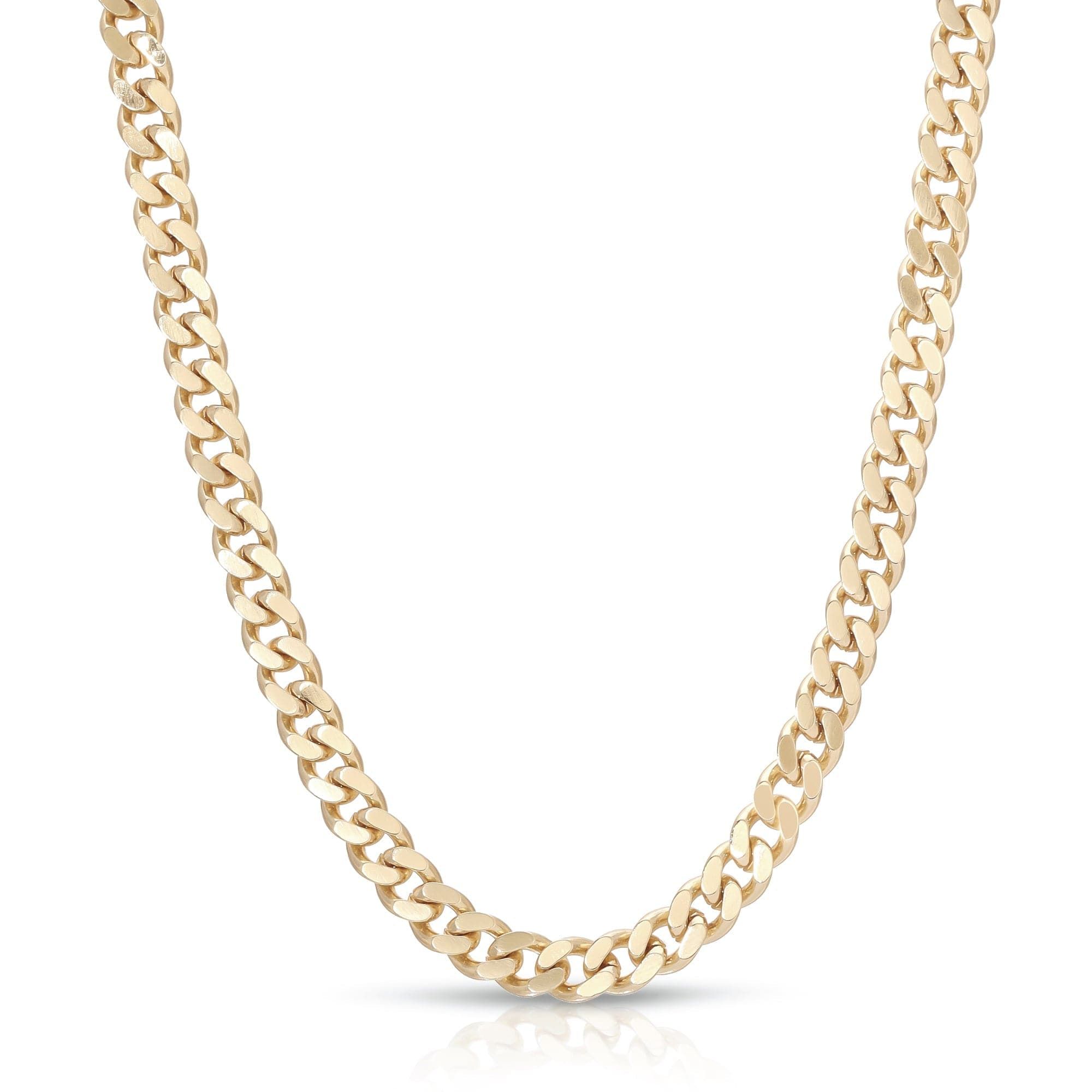 Gold curb chain necklace featuring a sleek micro link design for a stylish look