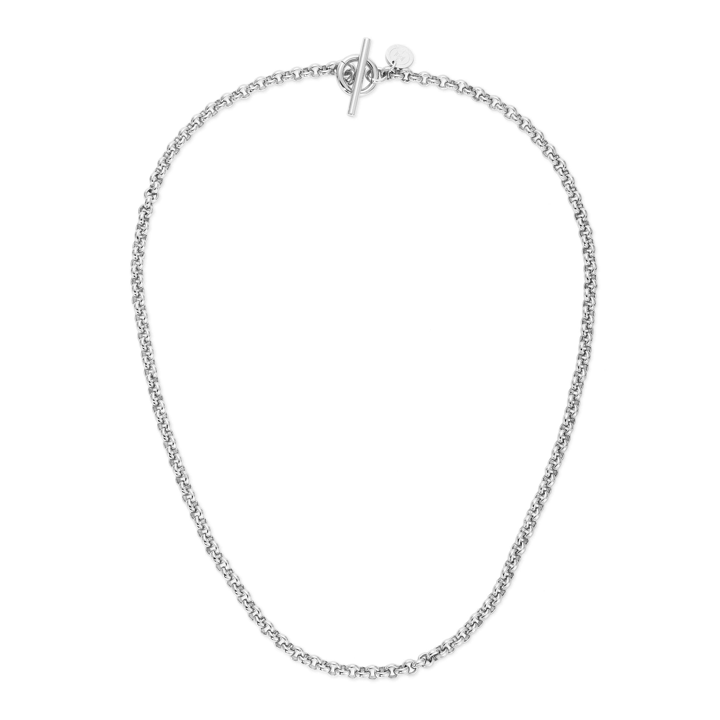 Silver chain necklace with toggle clasp from Micro Royal Rolo Chain Convertible Lariat