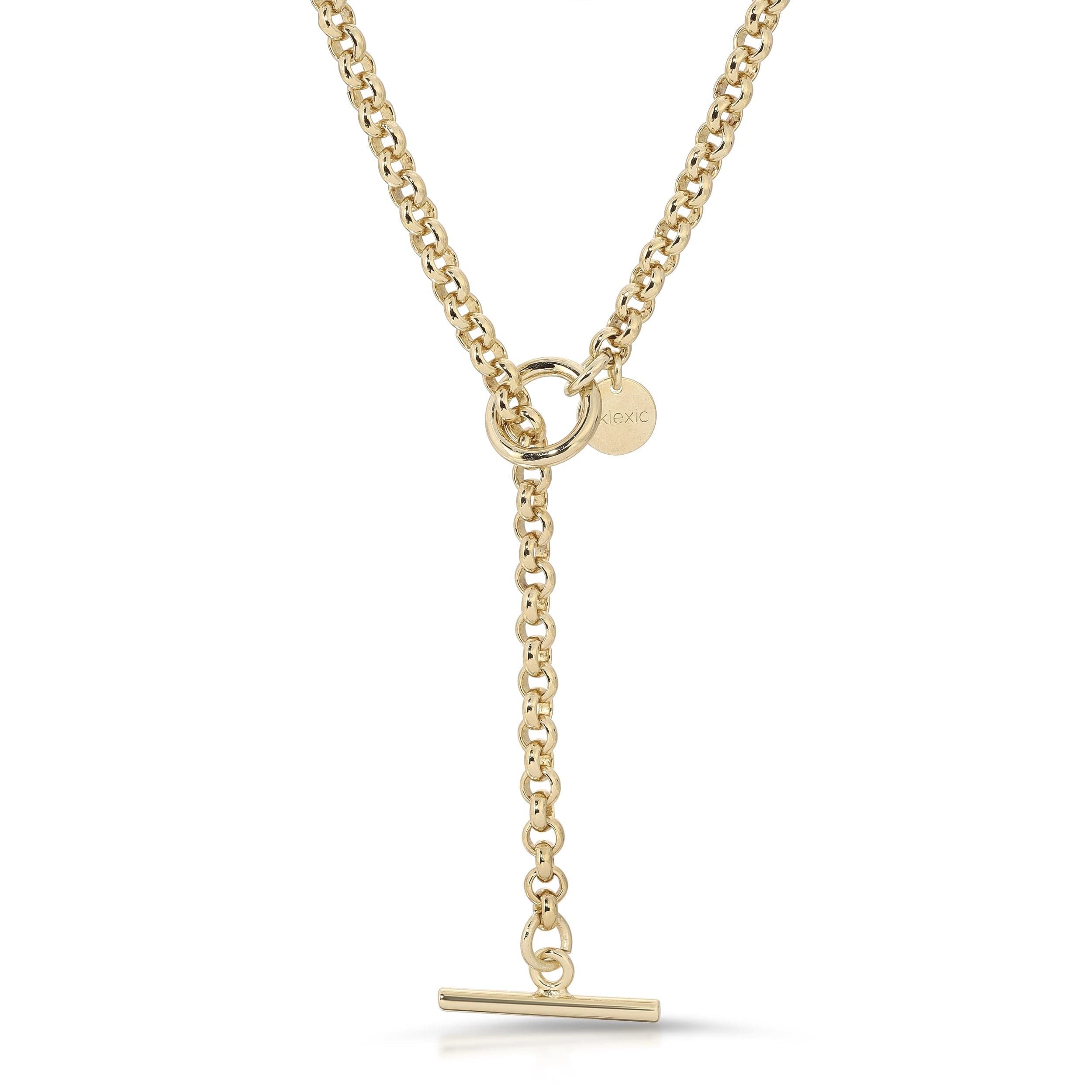 Gold-toned Micro Royal Rolo Chain with T-bar closure for the Convertible Lariat necklace