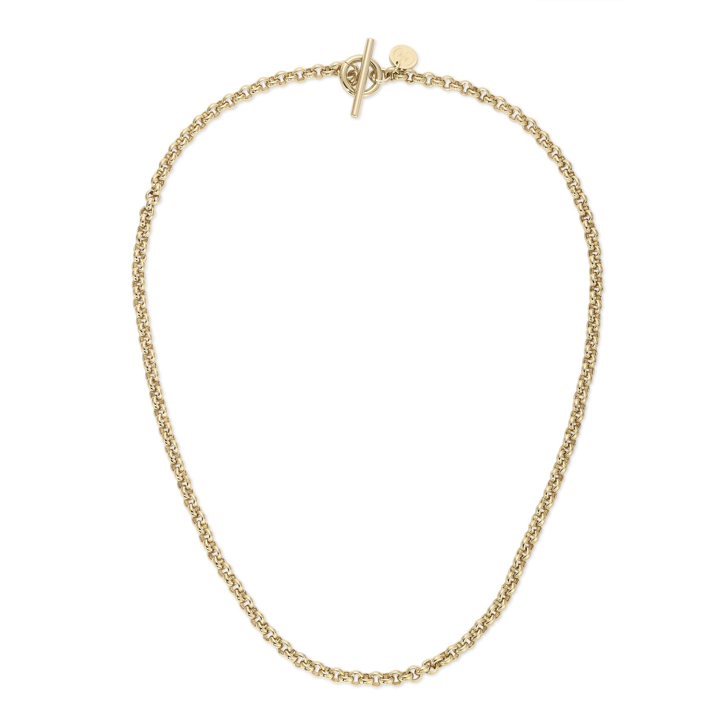 Gold chain necklace with toggle clasp from Micro Royal Rolo Chain collection