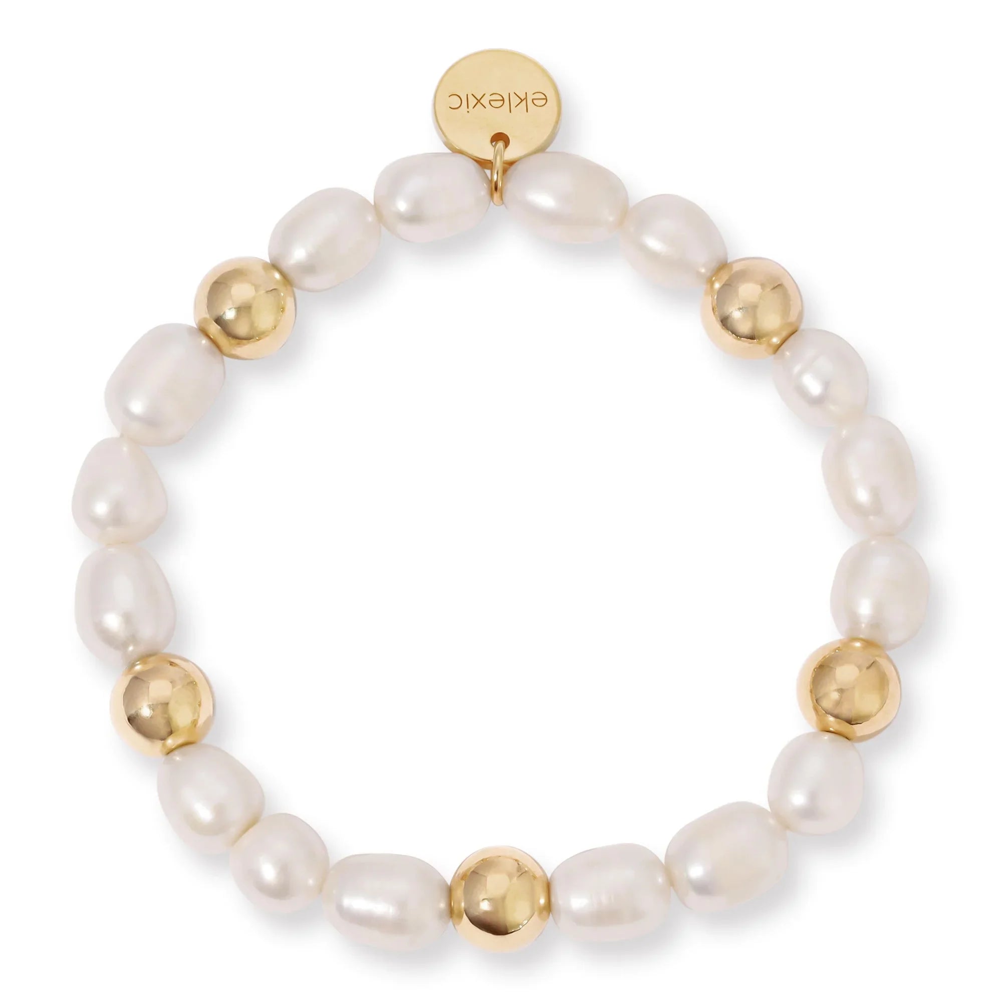 Paz Pearl and gold bead bracelet looks stylish and elegant, perfect for any outfit