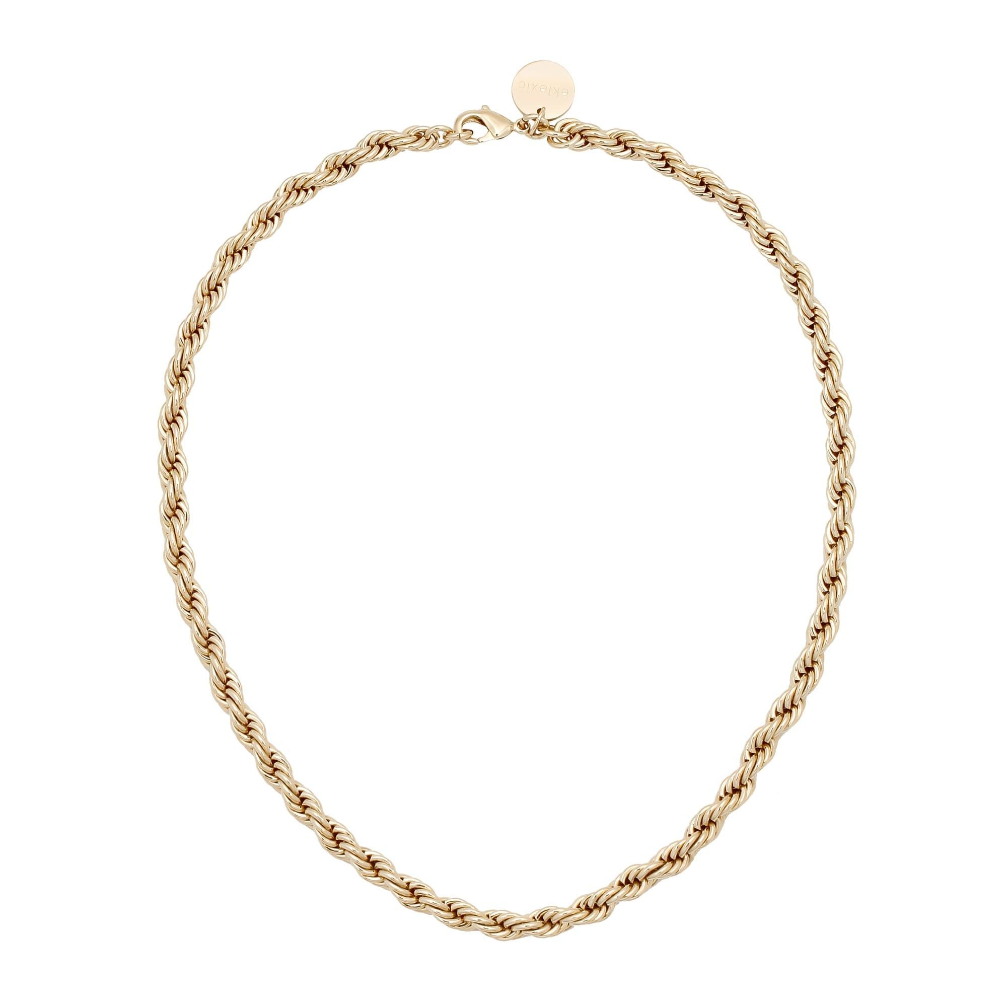 Gold-toned twisted rope chain necklace from Rosa Necklace collection