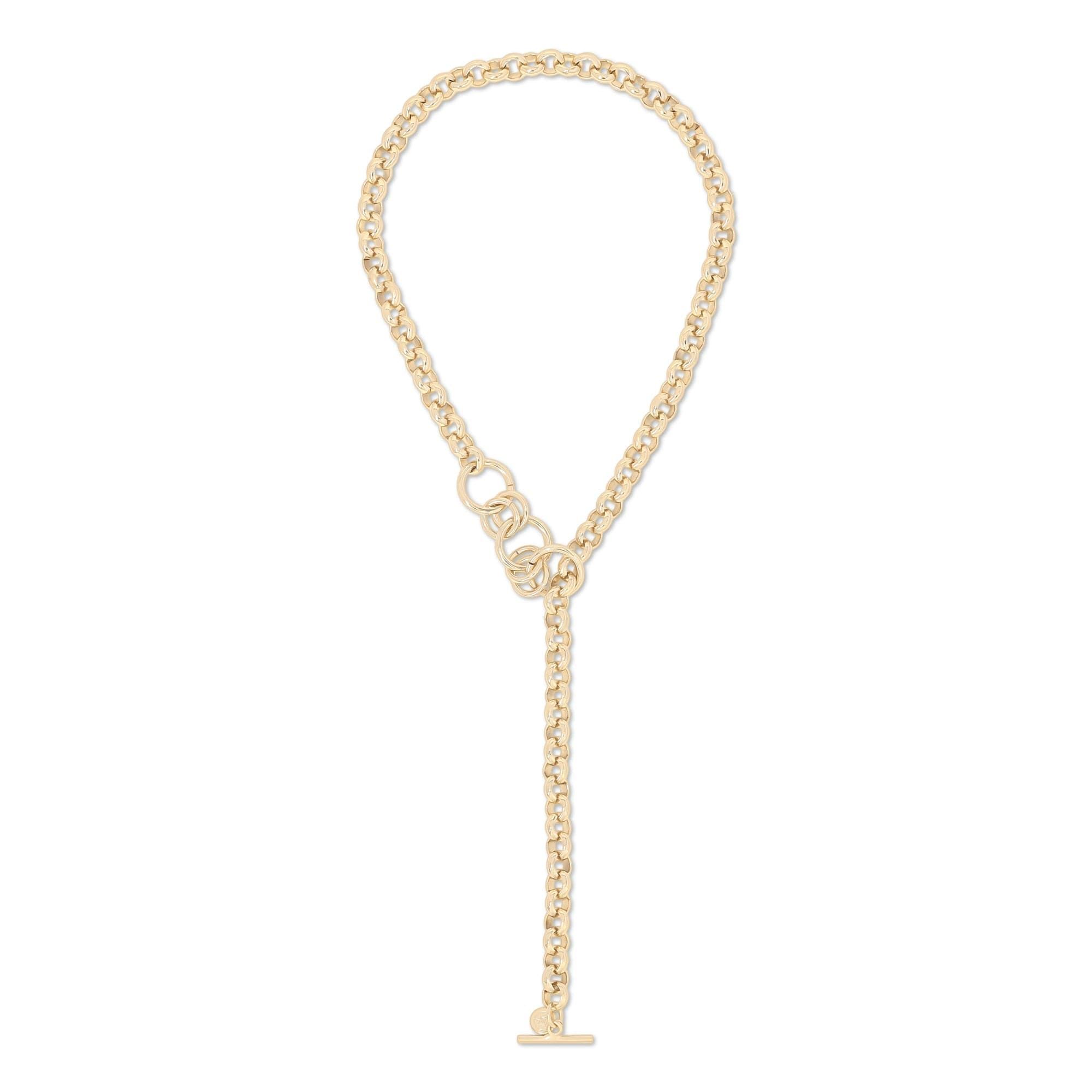 Gold chain necklace with T-bar closure from Royal Toggle Convertable Lariat Necklace