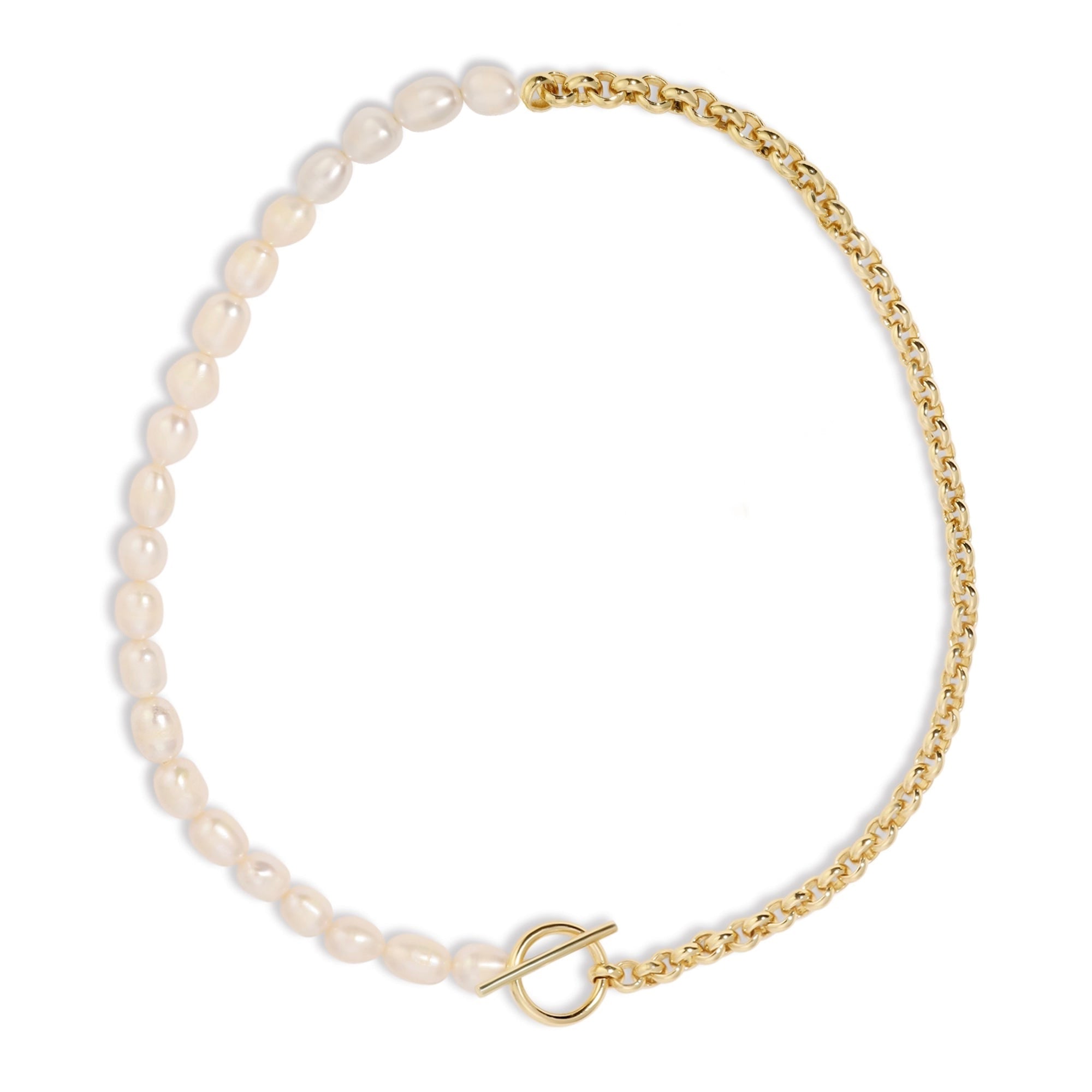 Rose Gold Chain and Pearl Necklace from Rosie Necklace collection
