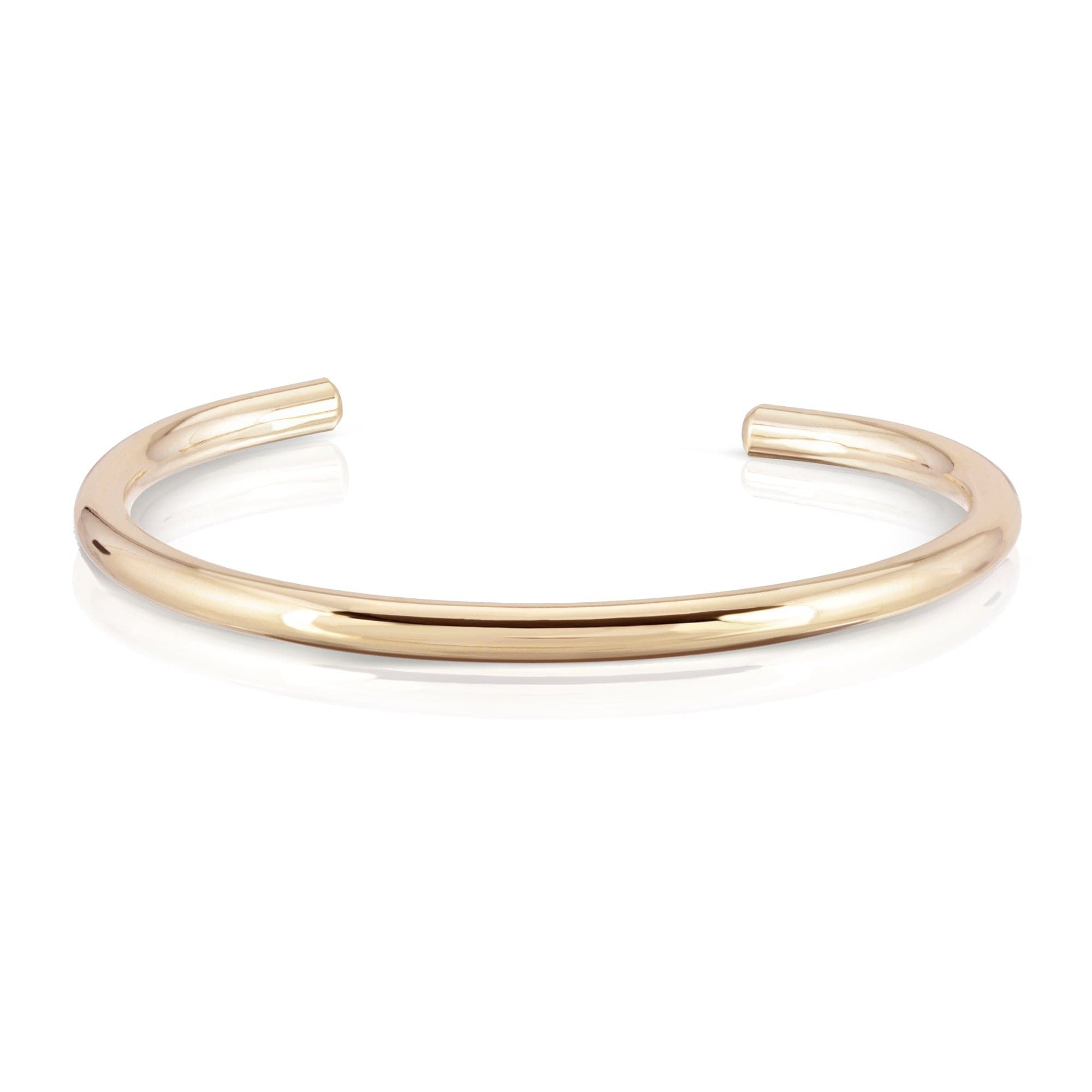 Gold-colored open cuff bracelet from the Simple Round Cuff collection