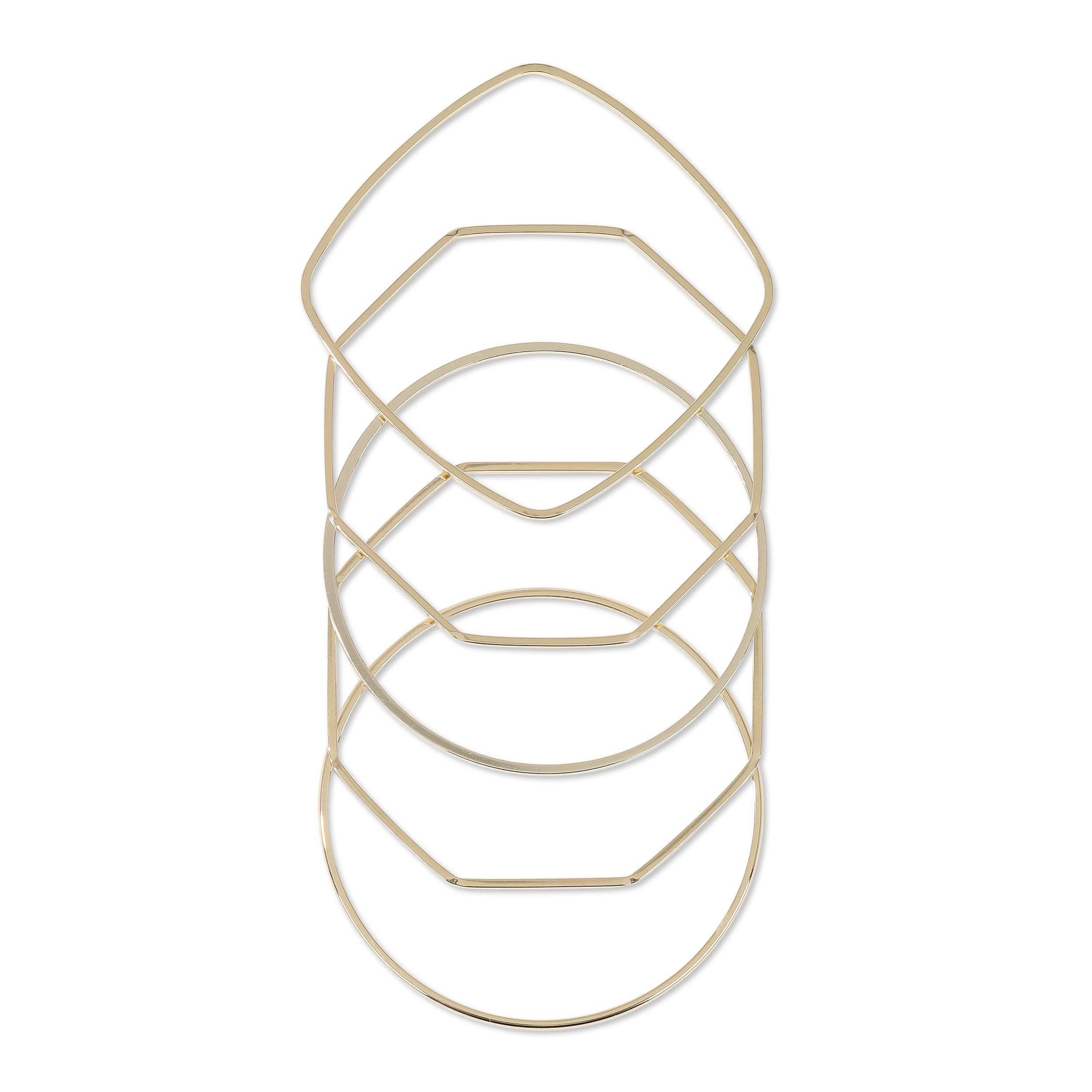 Sparkly geometric gold bangle set from Skinny Bangle Set, perfect for trendy wrists